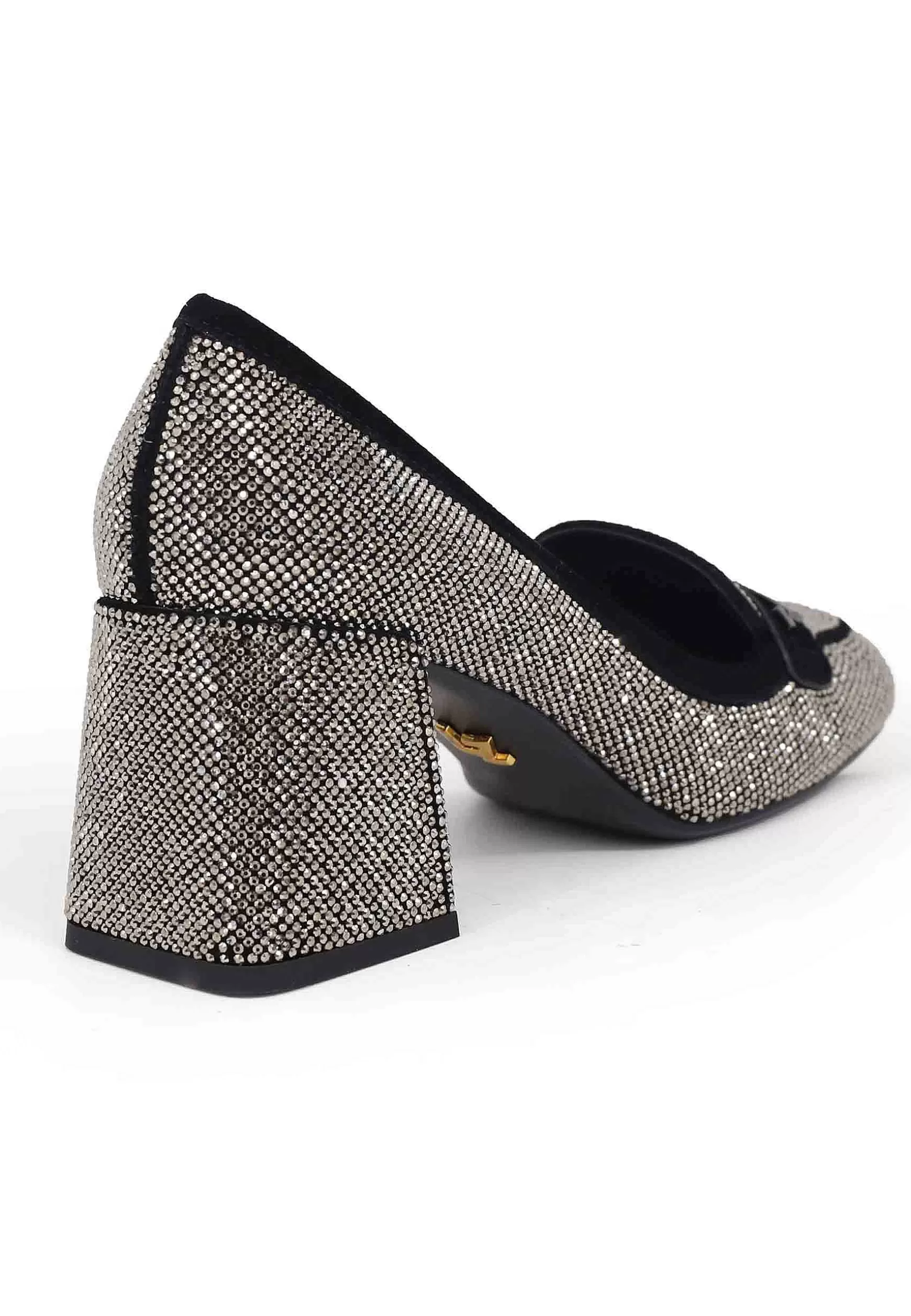 Mocassini Donna In Camoscio Nero Con Borchie Argento Lison*Lola Cruz Best