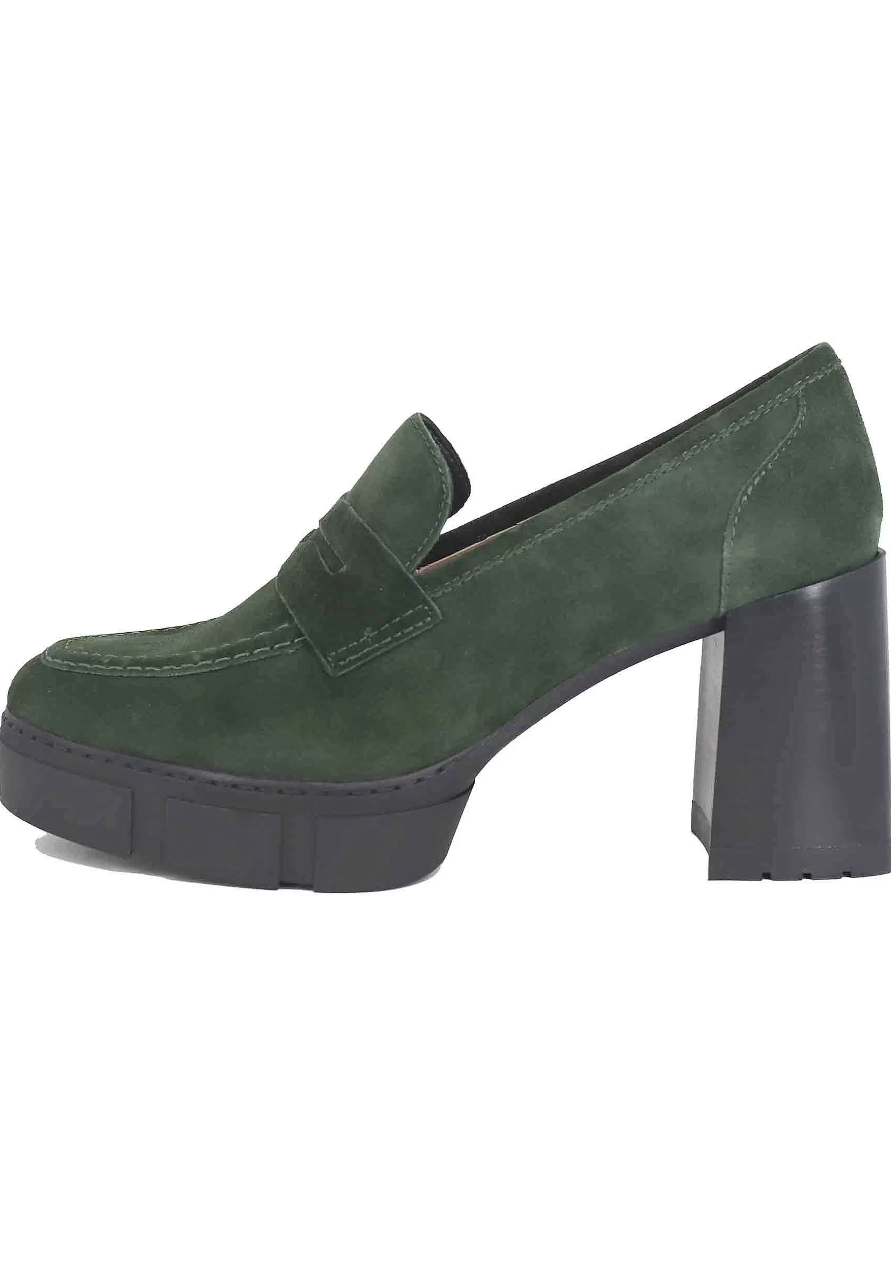 Mocassini Donna In Camoscio Verde Con Tacco Alto E Plateau*Unisa Best