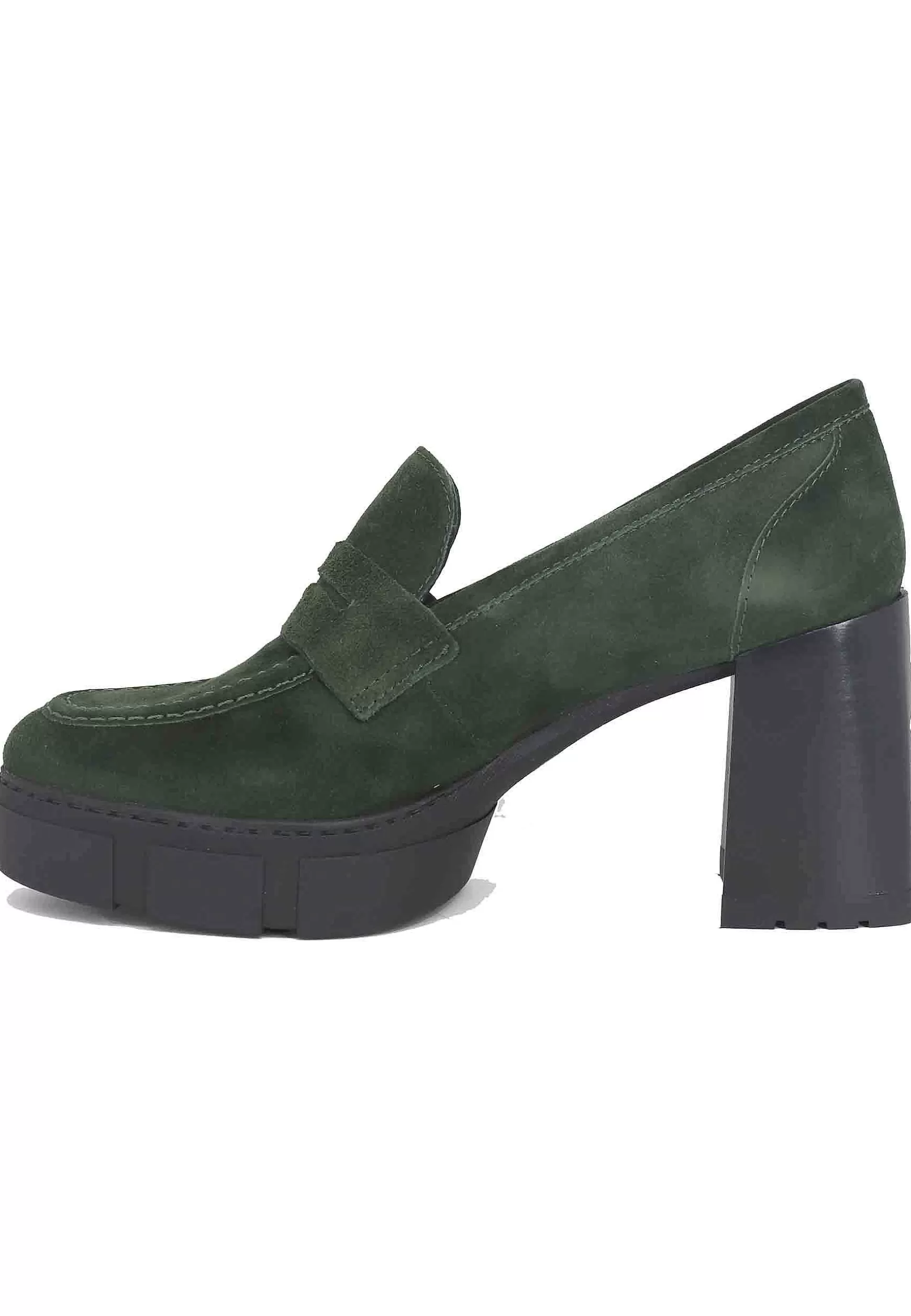 Mocassini Donna In Camoscio Verde Con Tacco Alto E Plateau*Unisa Best