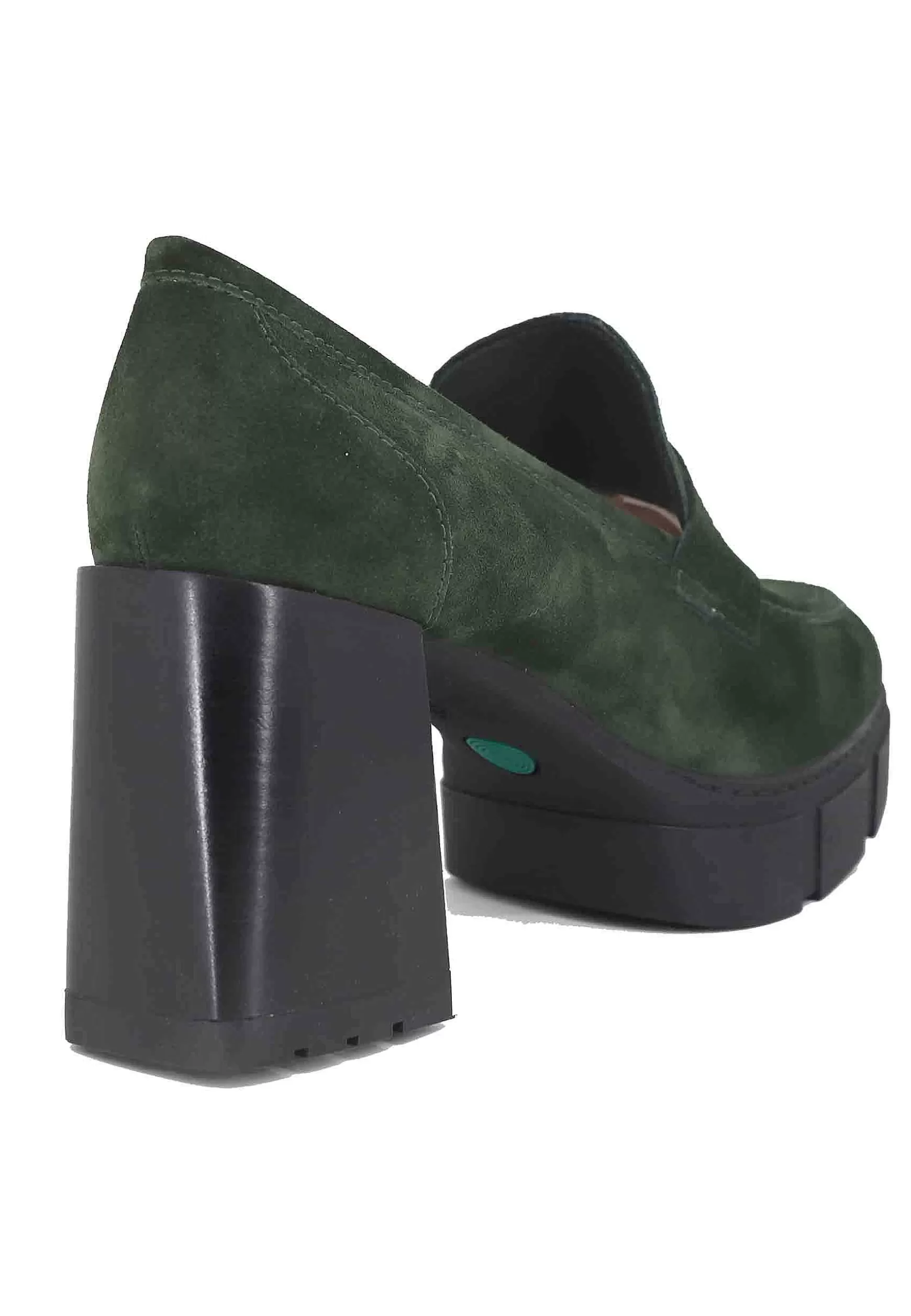 Mocassini Donna In Camoscio Verde Con Tacco Alto E Plateau*Unisa Best