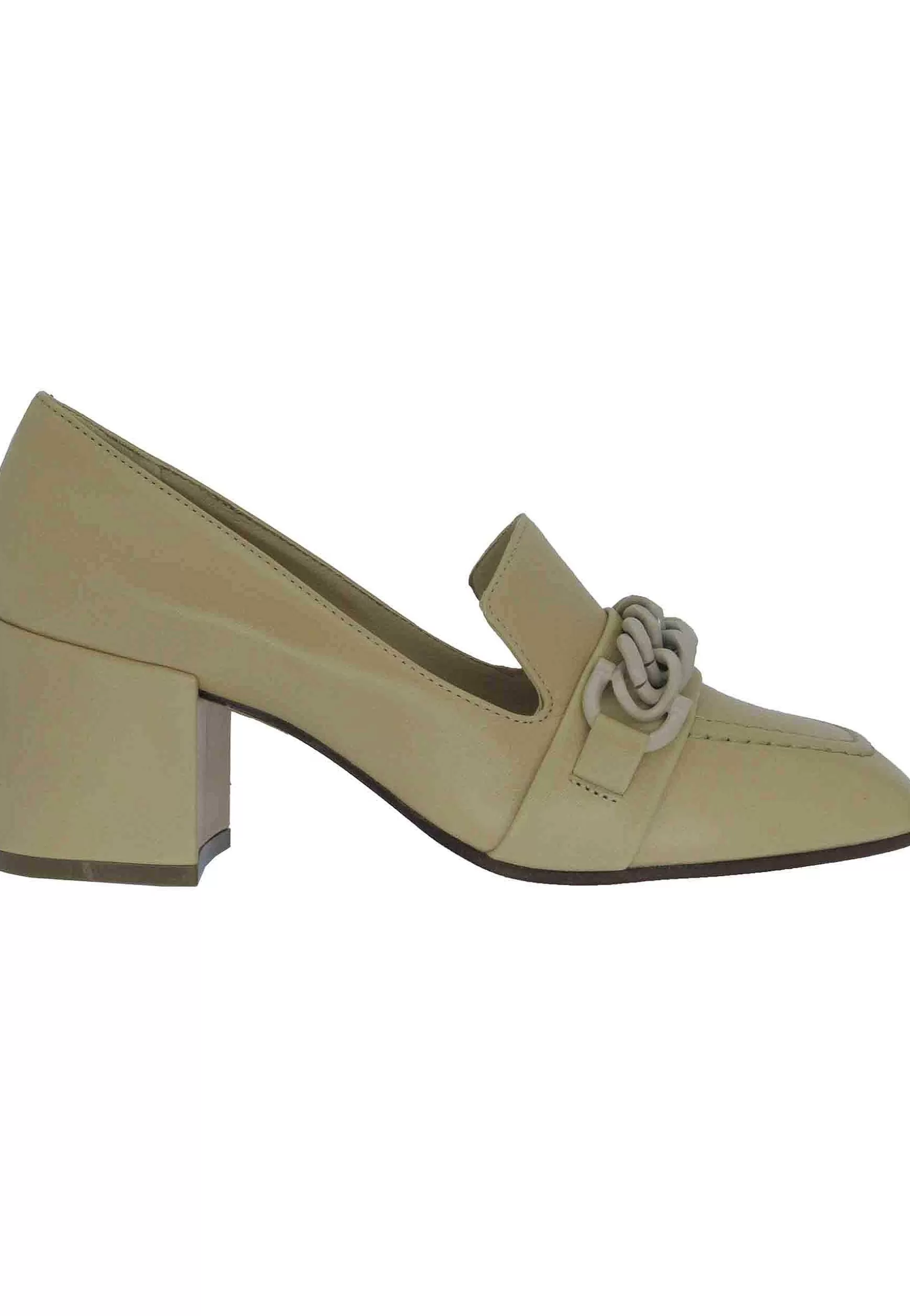 Mocassini Donna In Pelle Beige Con Catena In Tinta*Roberto Festa Sale