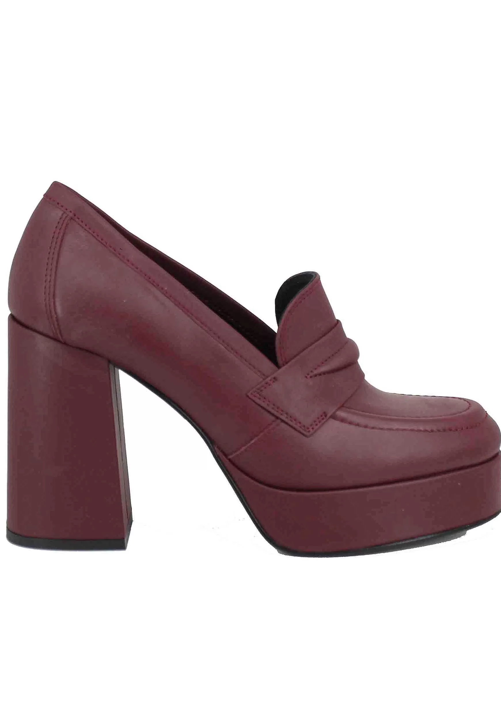 Mocassini Donna In Pelle Bordeaux Con Tacco Alto E Plateau*Bruno Premi Online