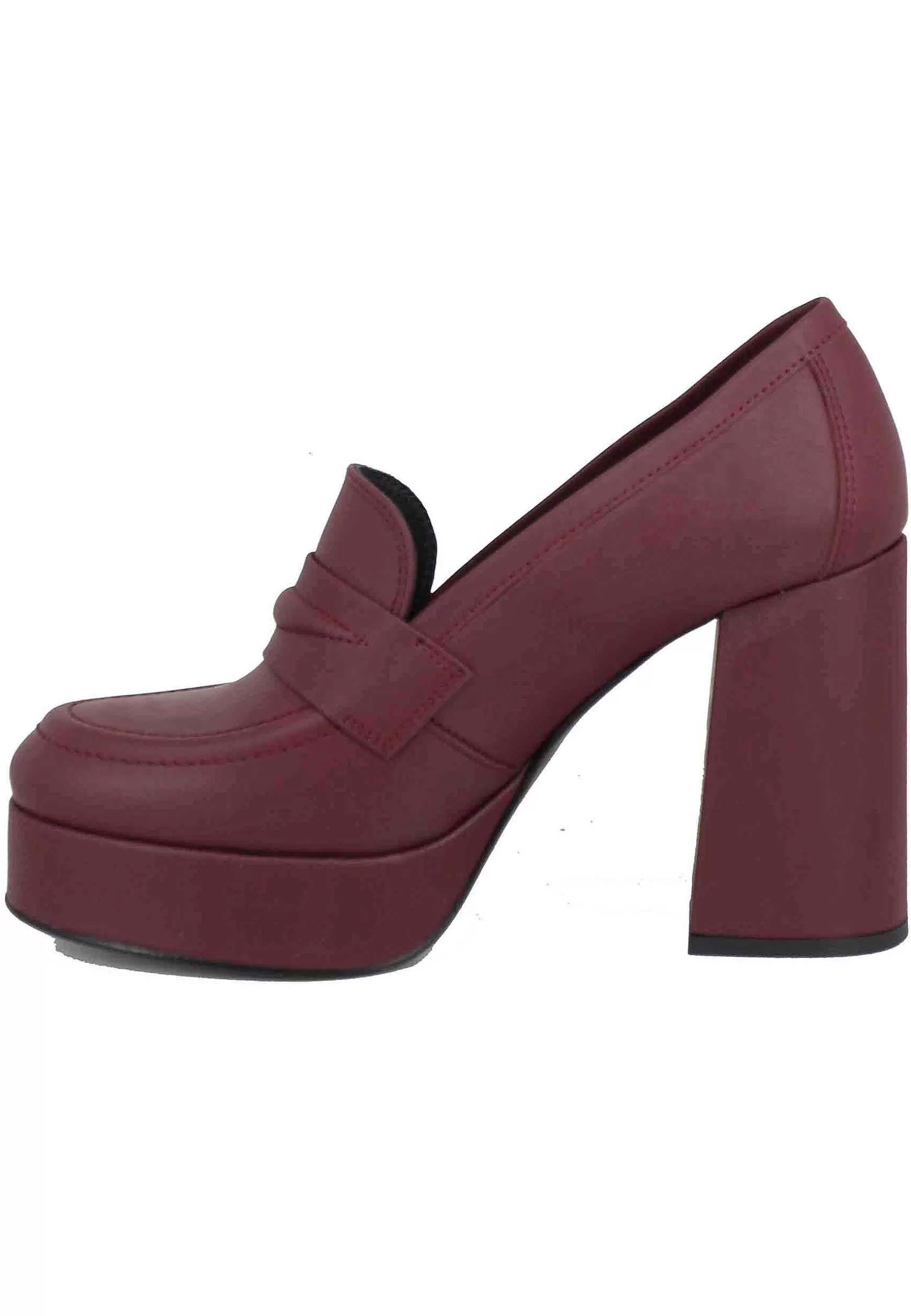 Mocassini Donna In Pelle Bordeaux Con Tacco Alto E Plateau*Bruno Premi Online
