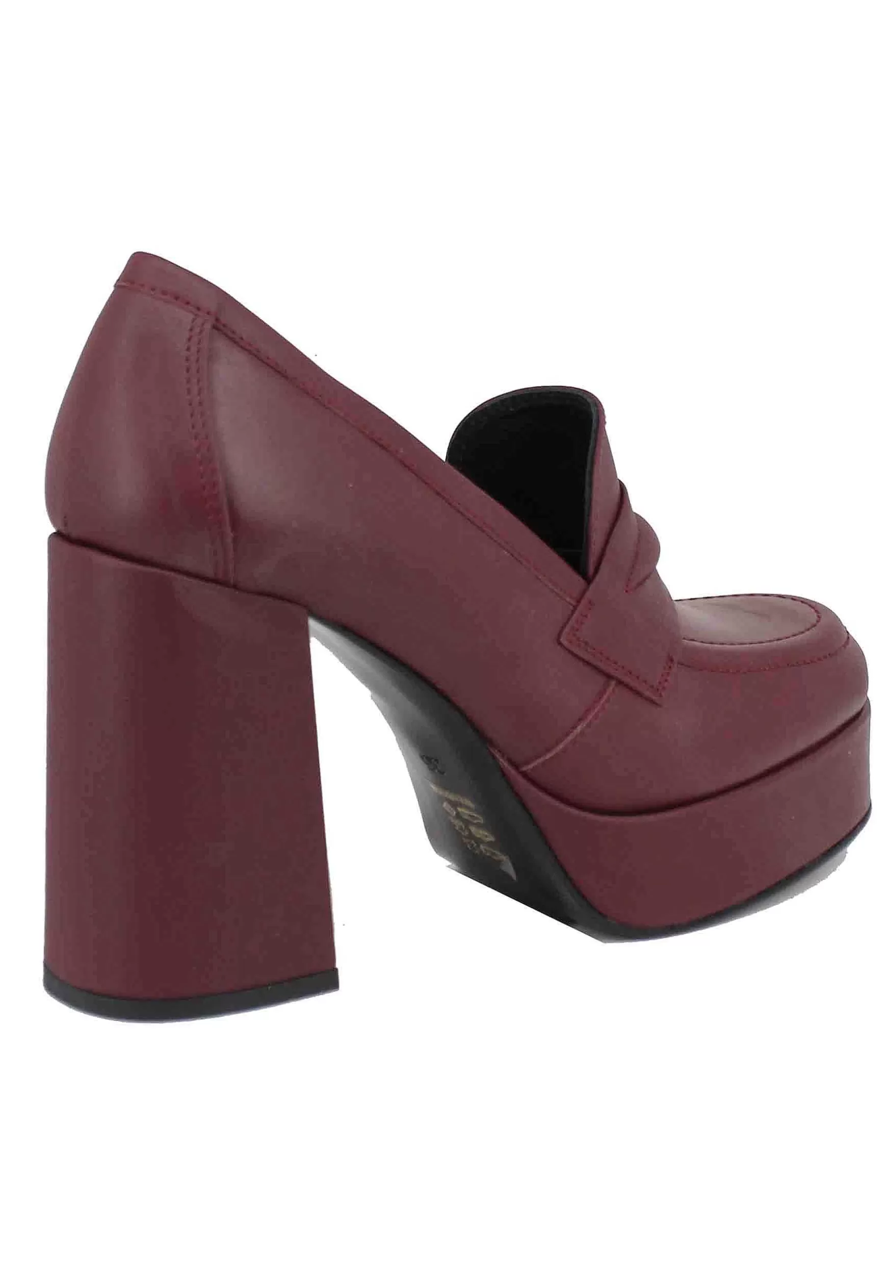 Mocassini Donna In Pelle Bordeaux Con Tacco Alto E Plateau*Bruno Premi Online