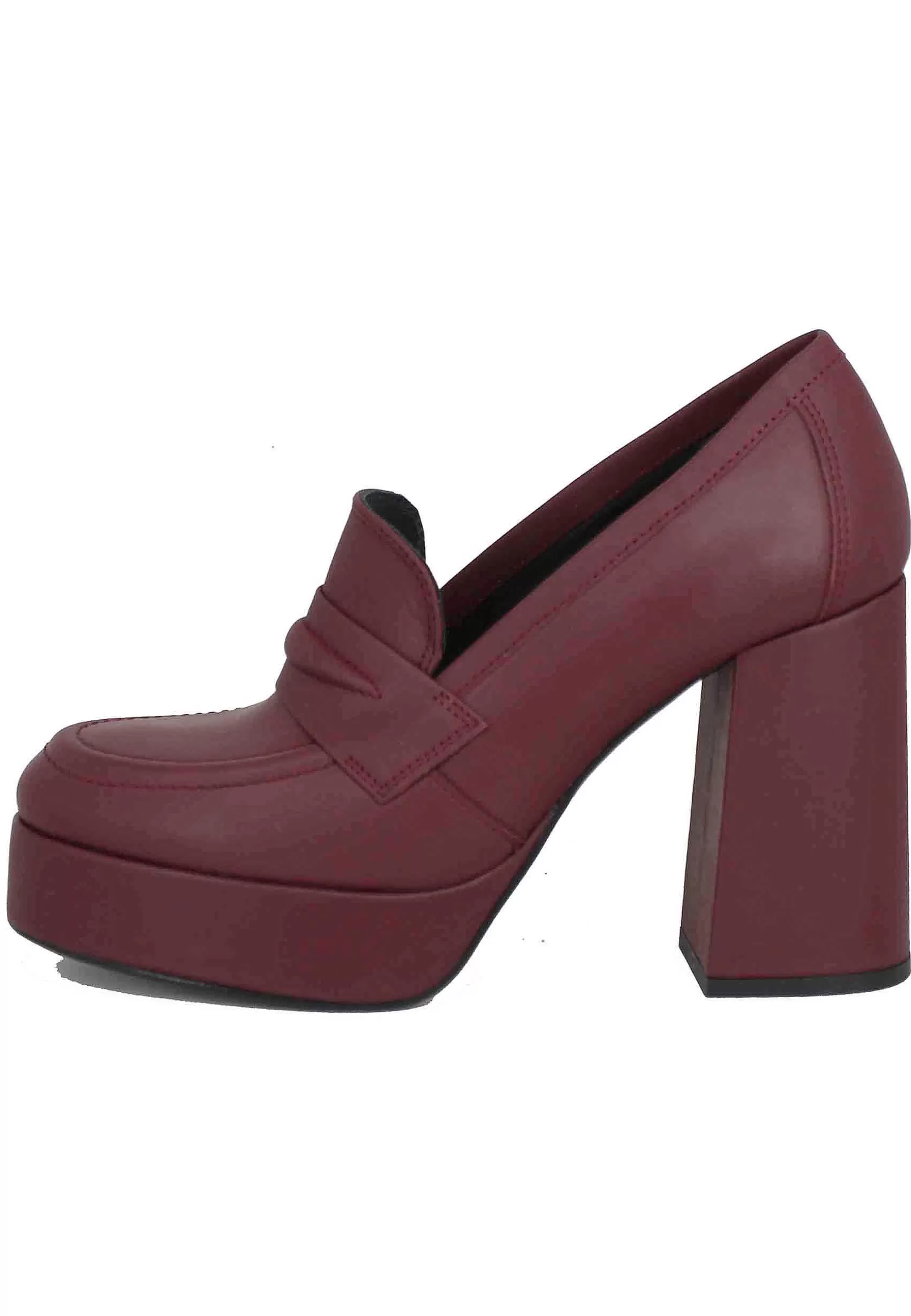 Mocassini Donna In Pelle Bordeaux Con Tacco Alto E Plateau*Bruno Premi Online