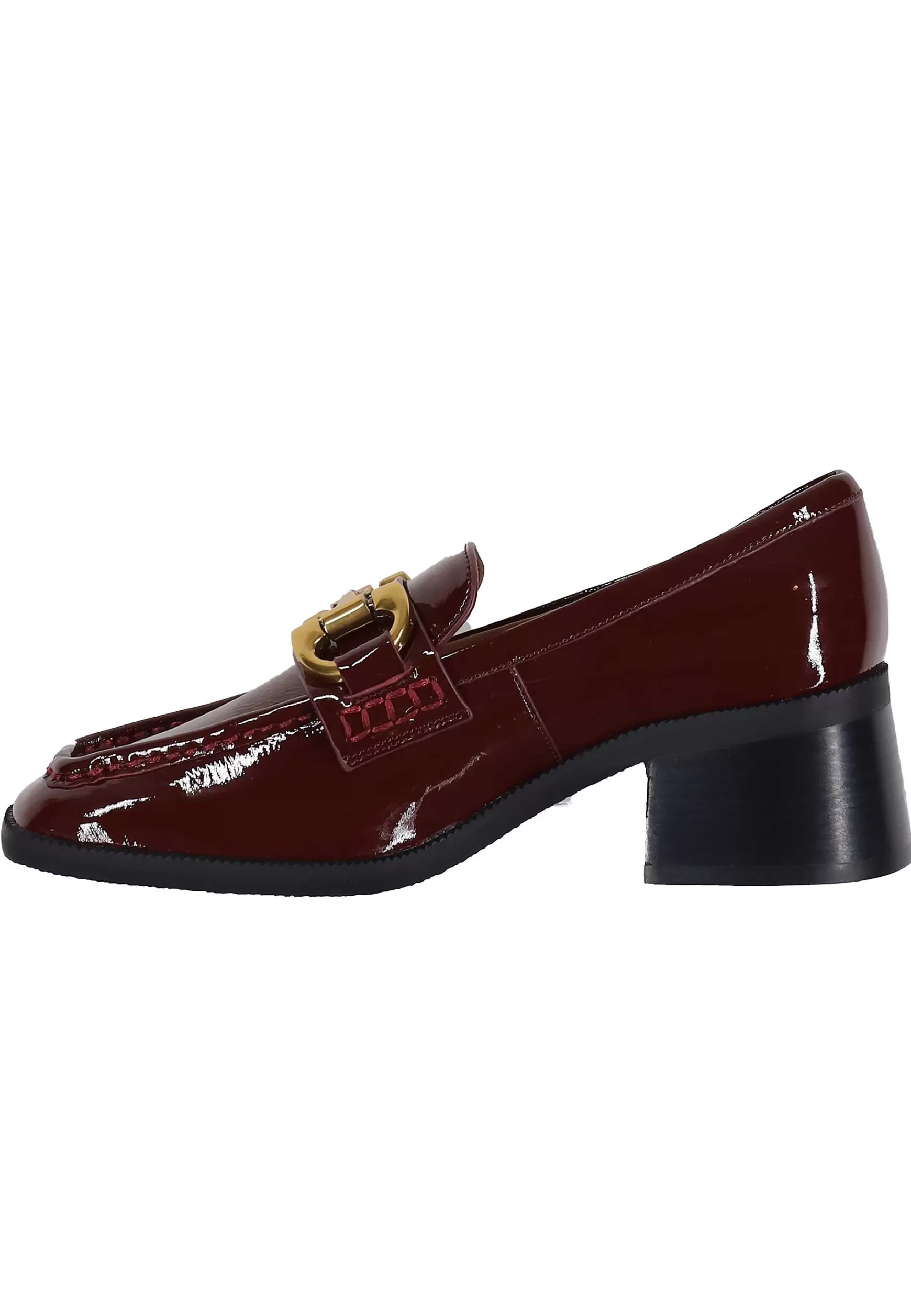 Mocassini Donna In Pelle Bordeaux Lucida Con Morsetto In Oro Tiana*Bibi Lou Online