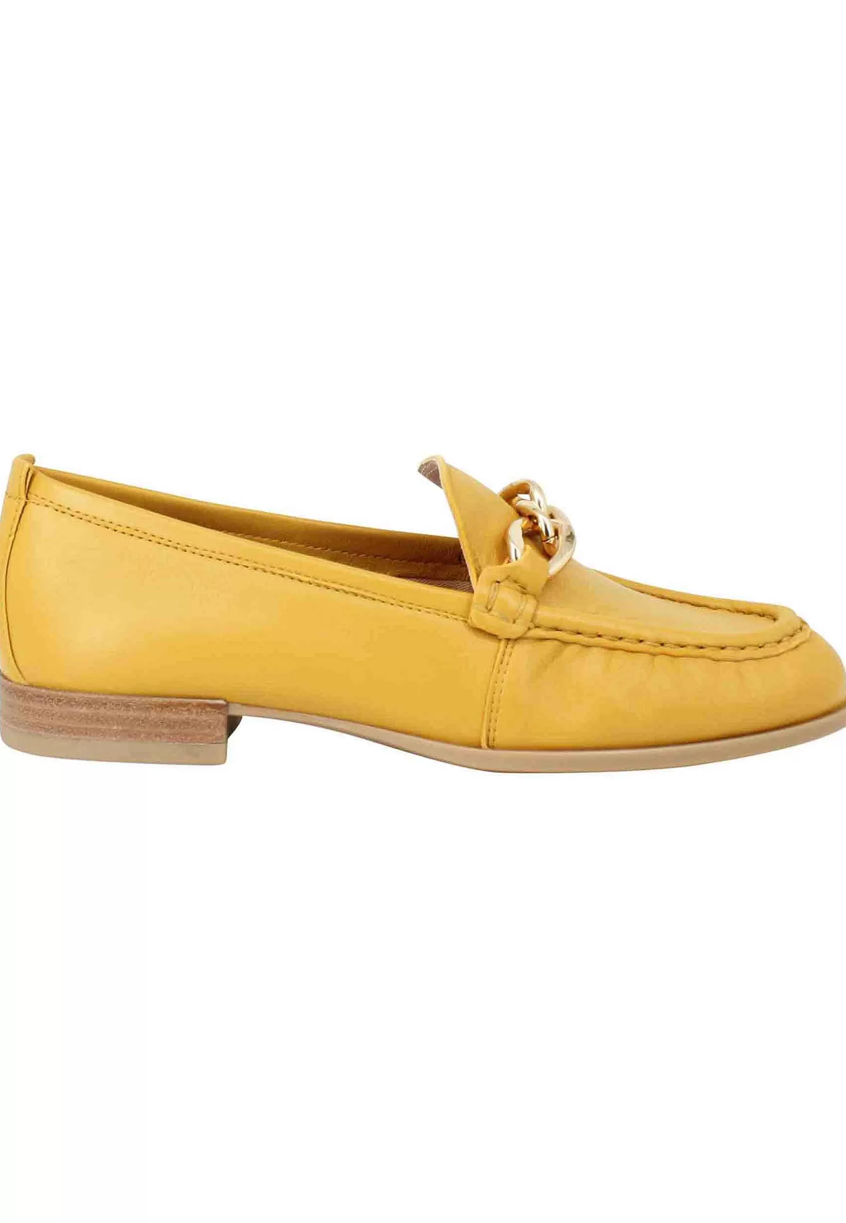 Mocassini Donna In Pelle Laminata Oro Con Punta Tonda E Tacco Basso*Unisa Flash Sale