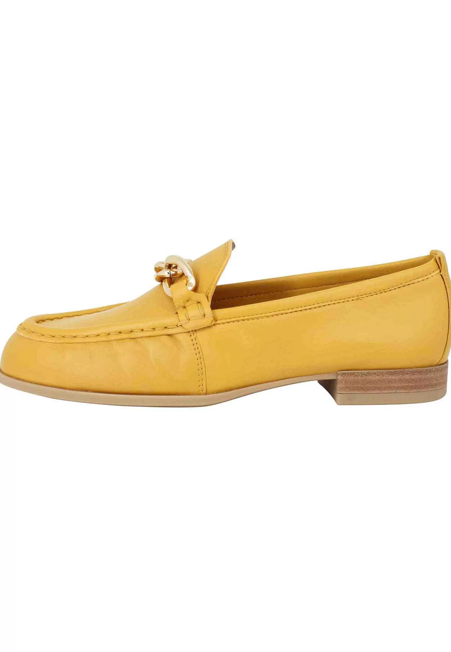 Mocassini Donna In Pelle Laminata Oro Con Punta Tonda E Tacco Basso*Unisa Flash Sale
