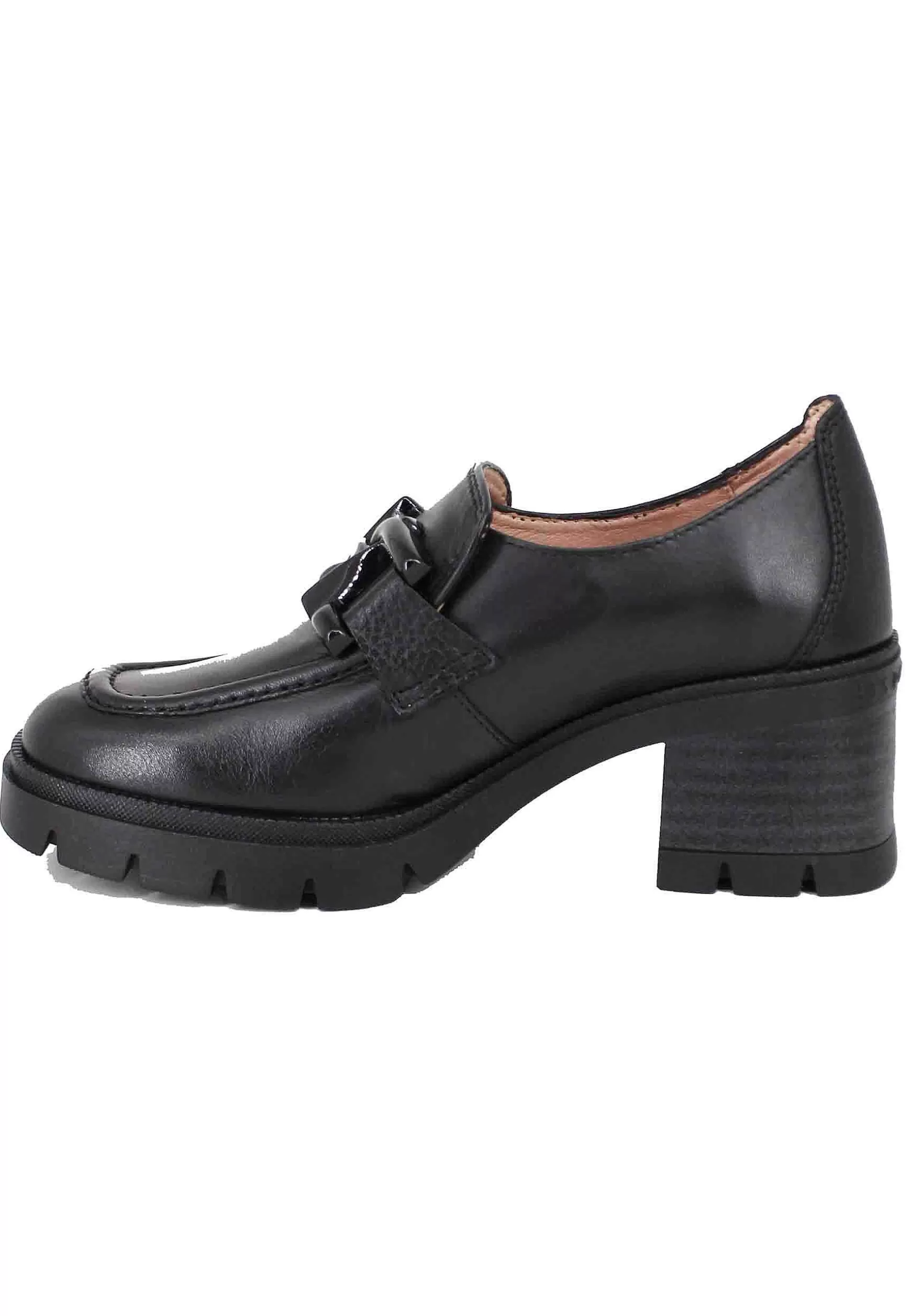 Mocassini Donna In Pelle Nera Con Morsetto In Tinta*Hispanitas Discount