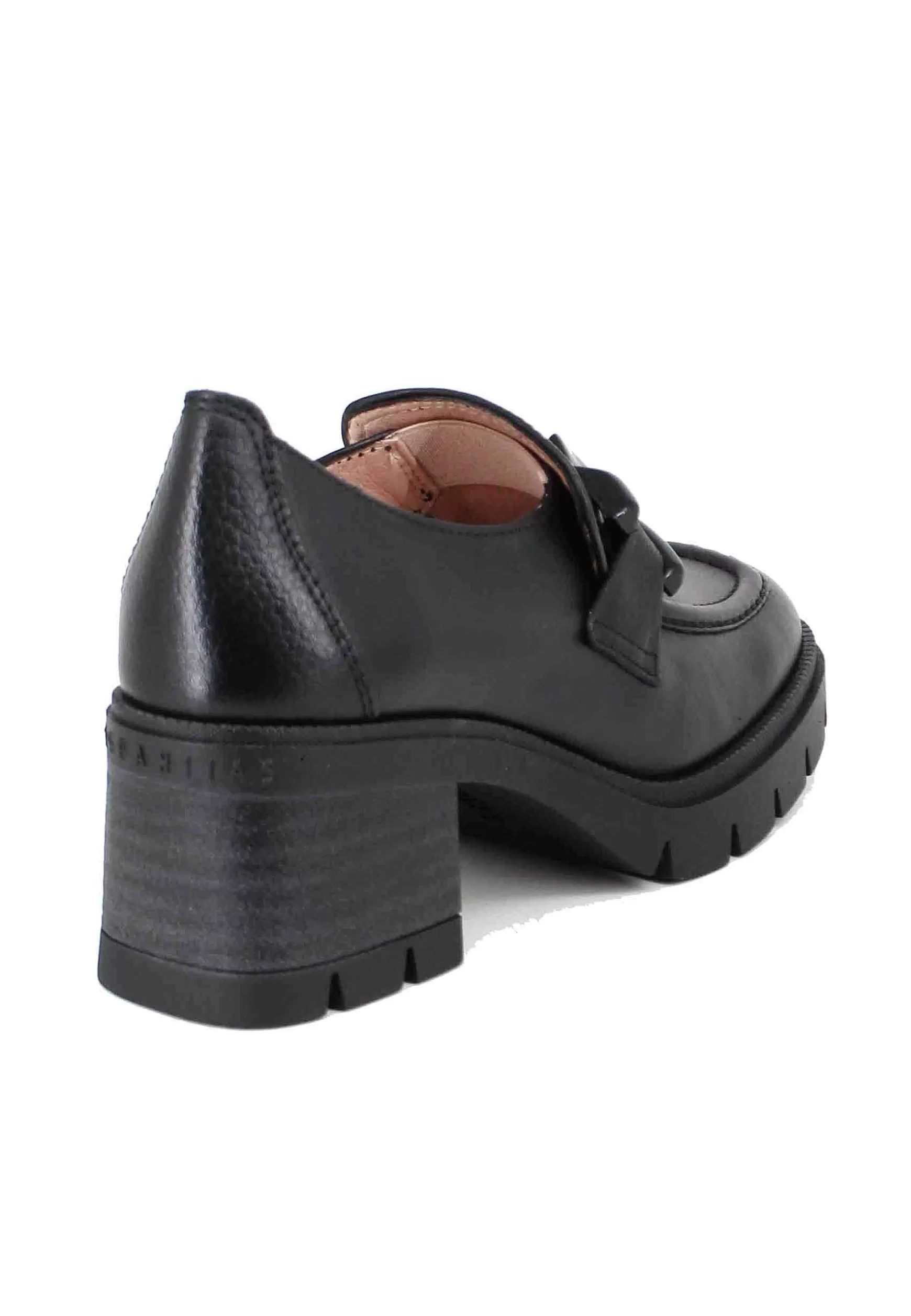 Mocassini Donna In Pelle Nera Con Morsetto In Tinta*Hispanitas Discount