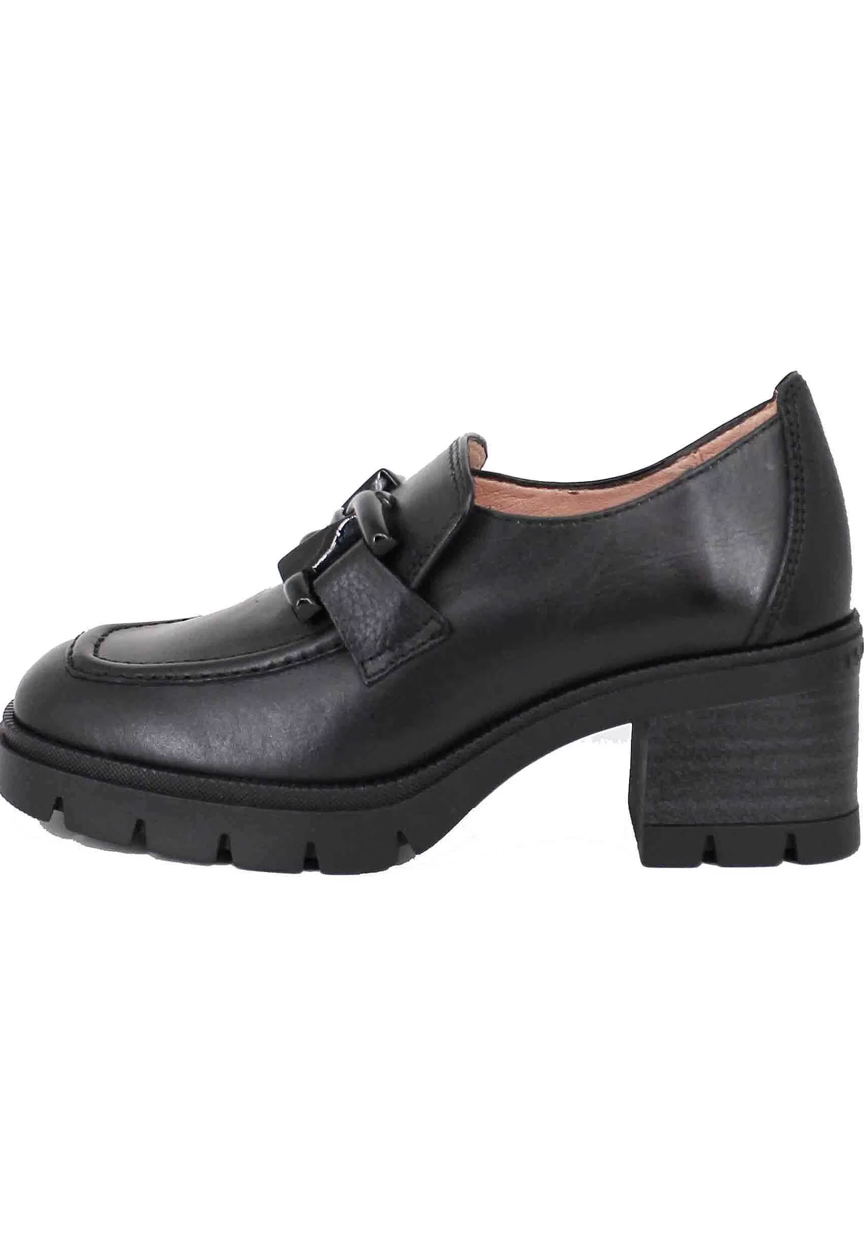 Mocassini Donna In Pelle Nera Con Morsetto In Tinta*Hispanitas Discount