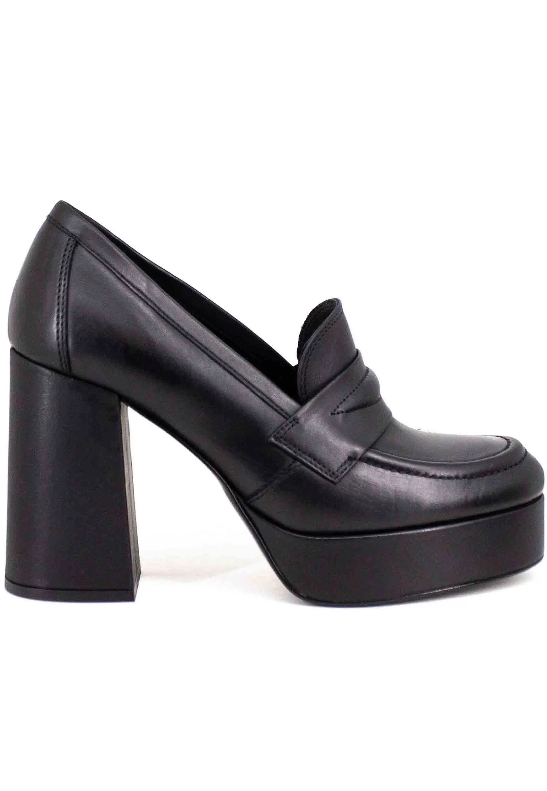 Mocassini Donna In Pelle Nera Con Tacco Alto E Plateau*Bruno Premi Flash Sale