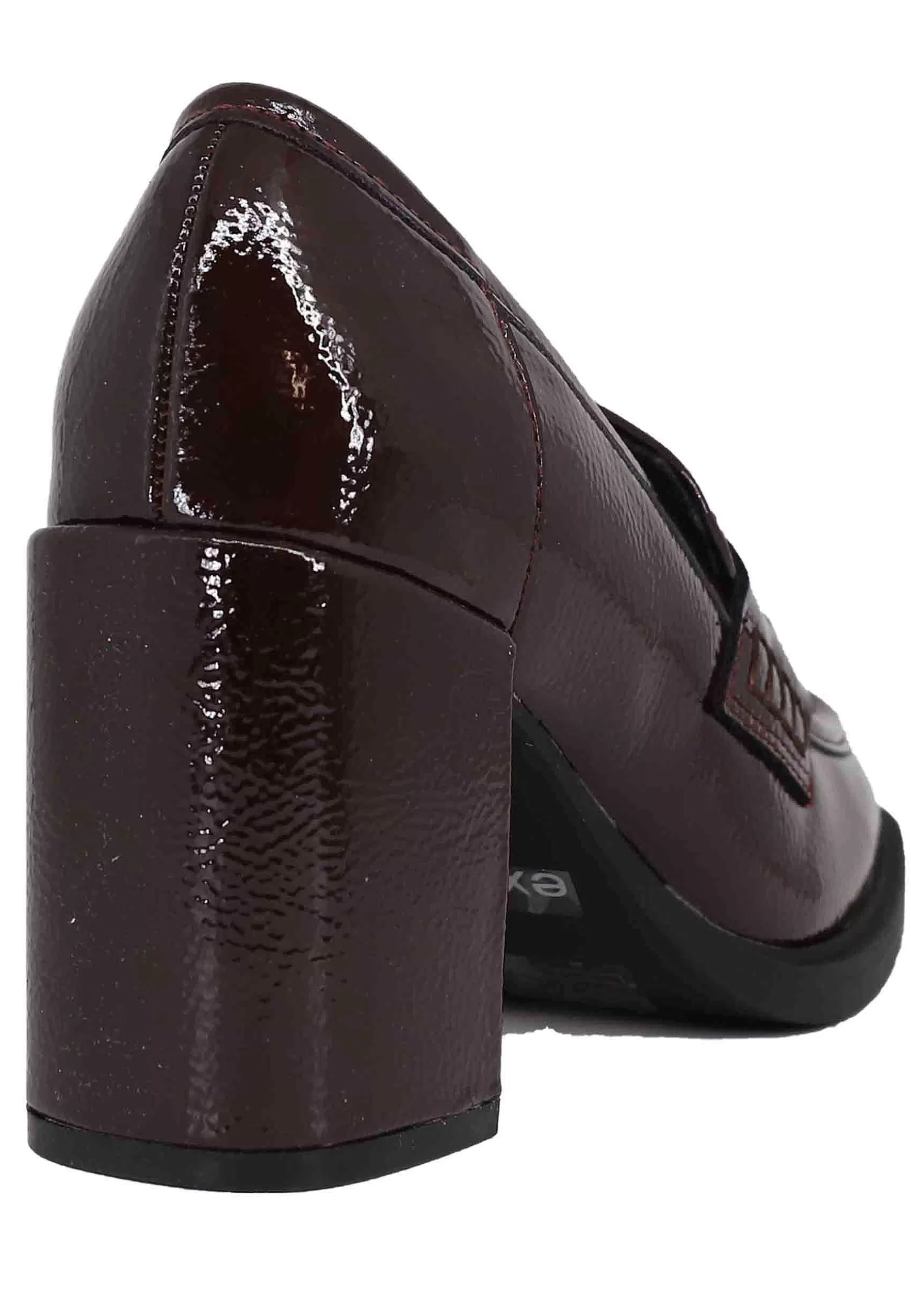 Mocassini Donna In Vernice Bordeaux Con Tacco Alto E Punta Tonda*Exe Sale