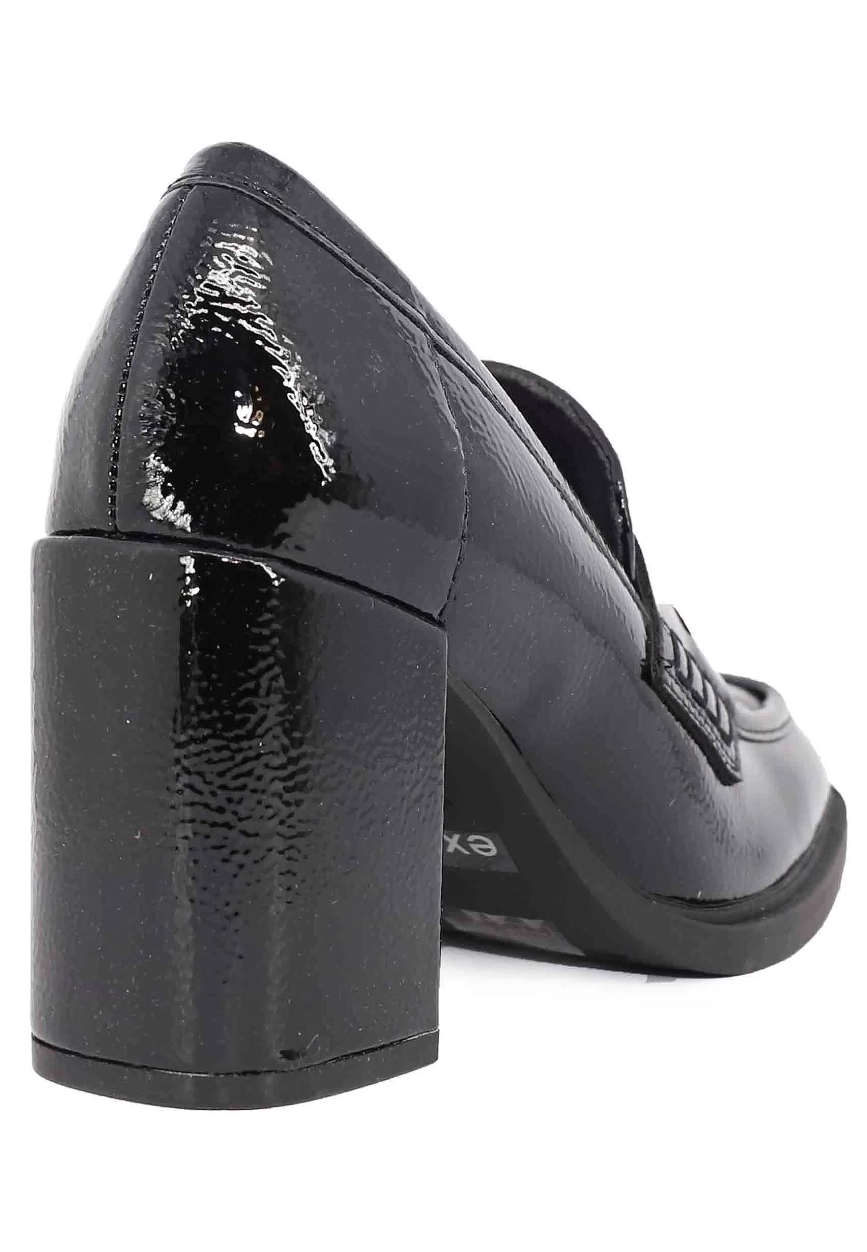 Mocassini Donna In Vernice Nera Con Tacco Alto E Punta Tonda*Exe Flash Sale