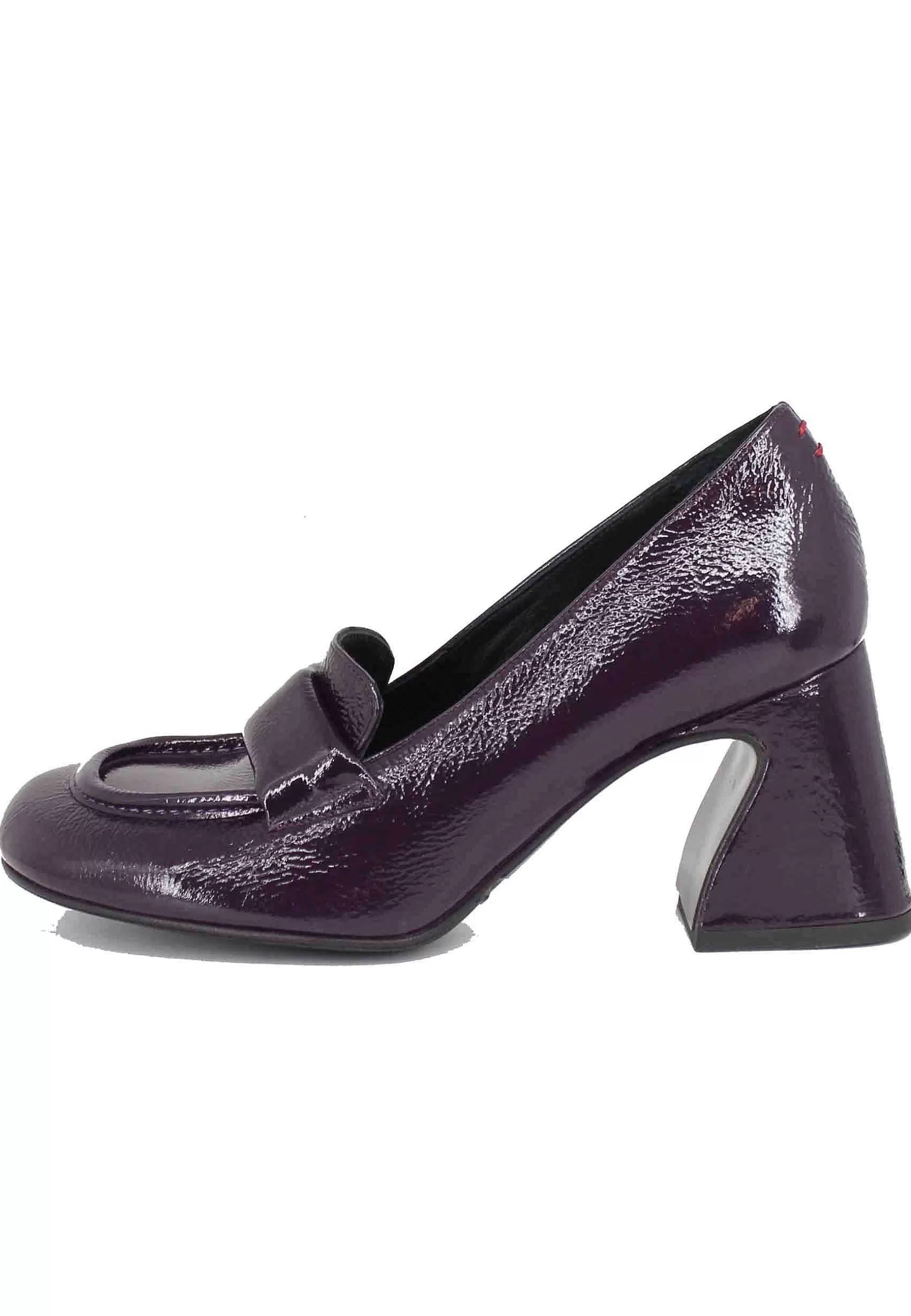 Mocassini Donna In Vernice Viola Con Tacco Alto E Punta Tonda** Best Sale