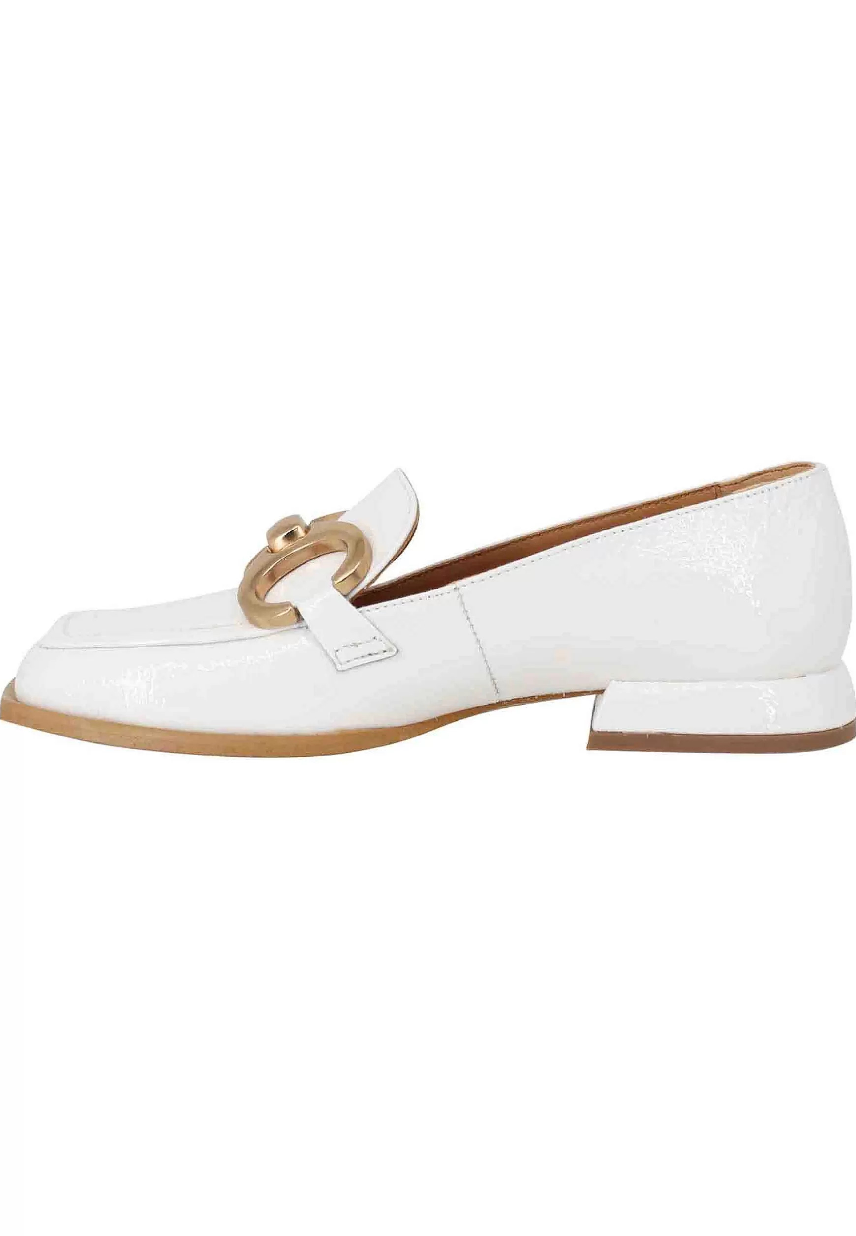 Mocassini Donna Poppi Chal In Naplak Off White Con Morsetto In Oro Satinato*Bruno Premi New
