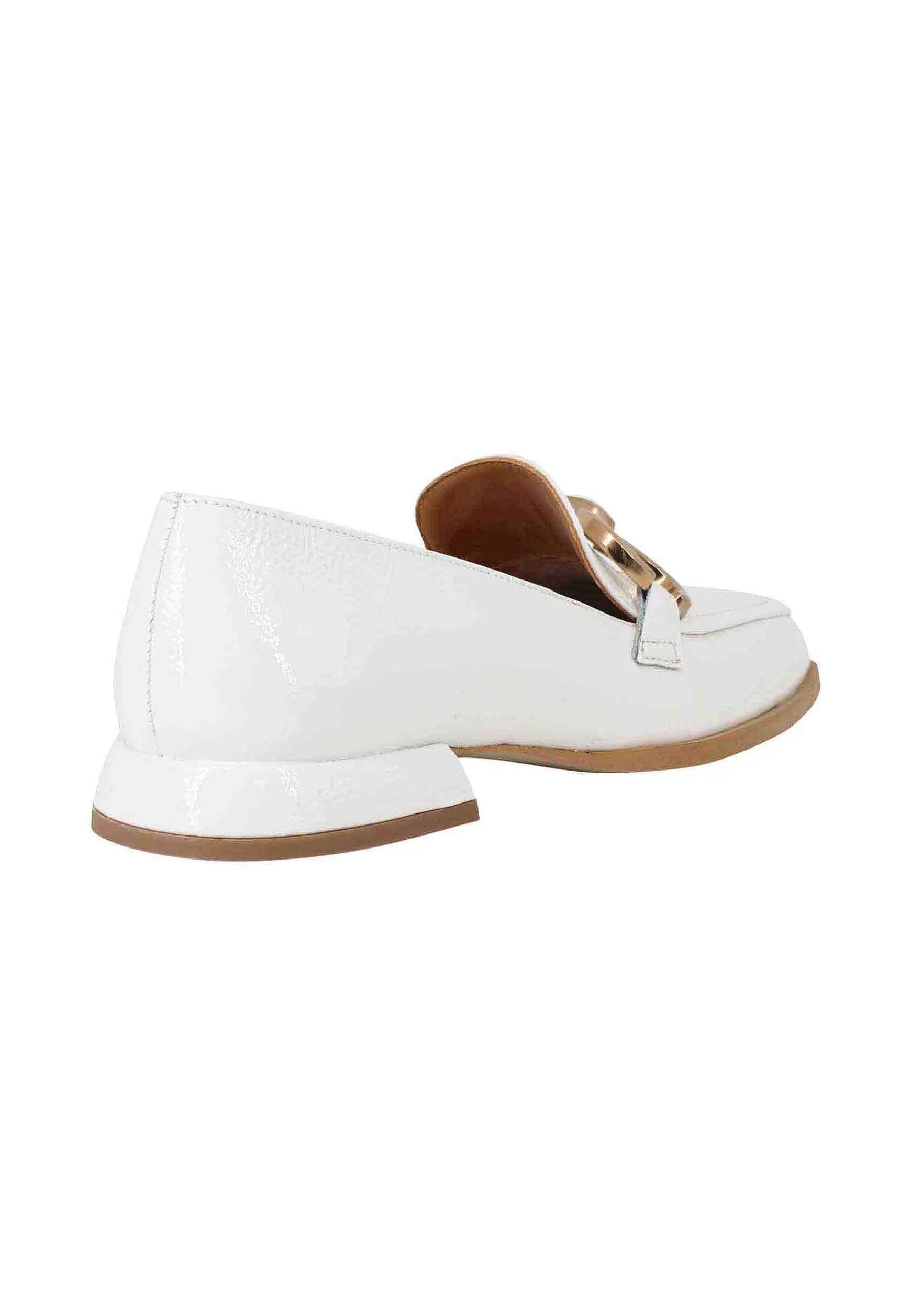 Mocassini Donna Poppi Chal In Naplak Off White Con Morsetto In Oro Satinato*Bruno Premi New