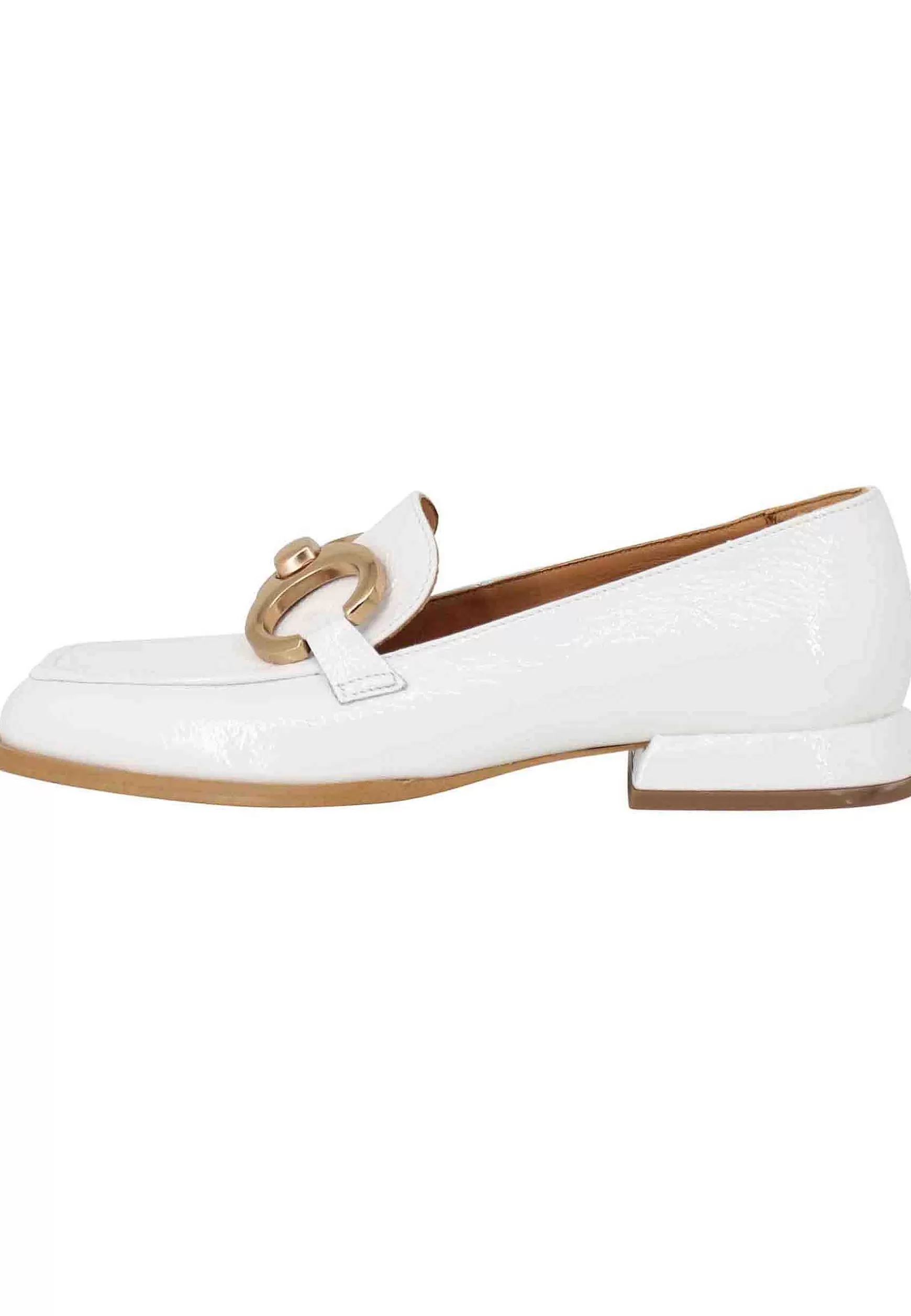 Mocassini Donna Poppi Chal In Naplak Off White Con Morsetto In Oro Satinato*Bruno Premi New