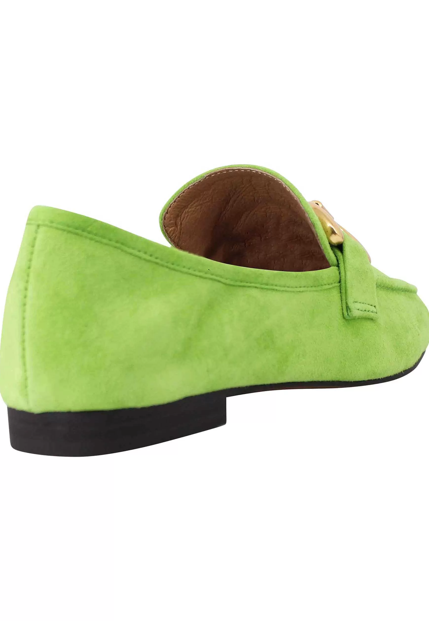 Mocassini Donna Zagreb In Camoscio Verde Con Morsetto In Oro*Bibi Lou Hot