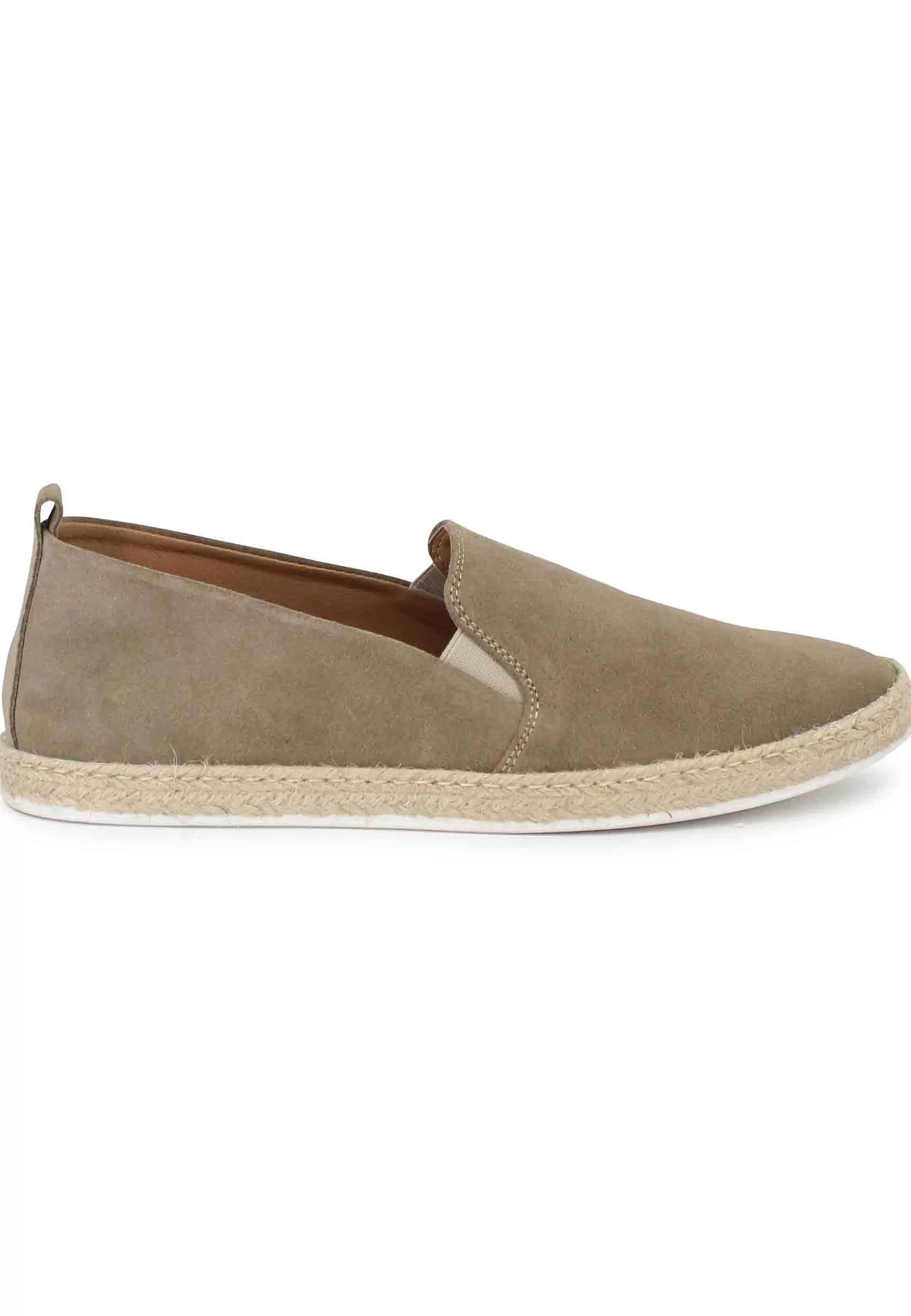 Mocassini Espadrillas Uomo In Camoscio Taupe** Online