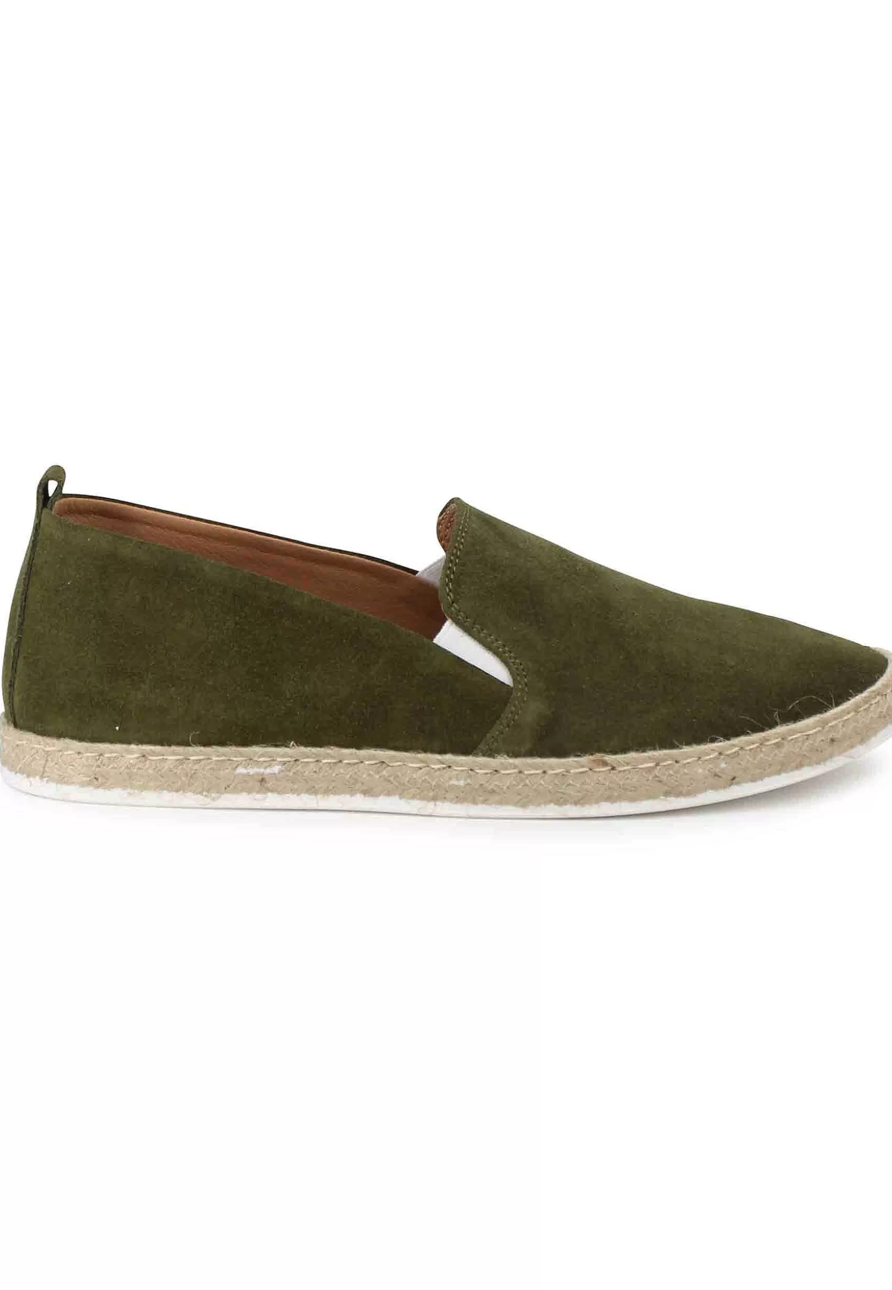 Mocassini Espadrillas Uomo In Camoscio Verde** Hot