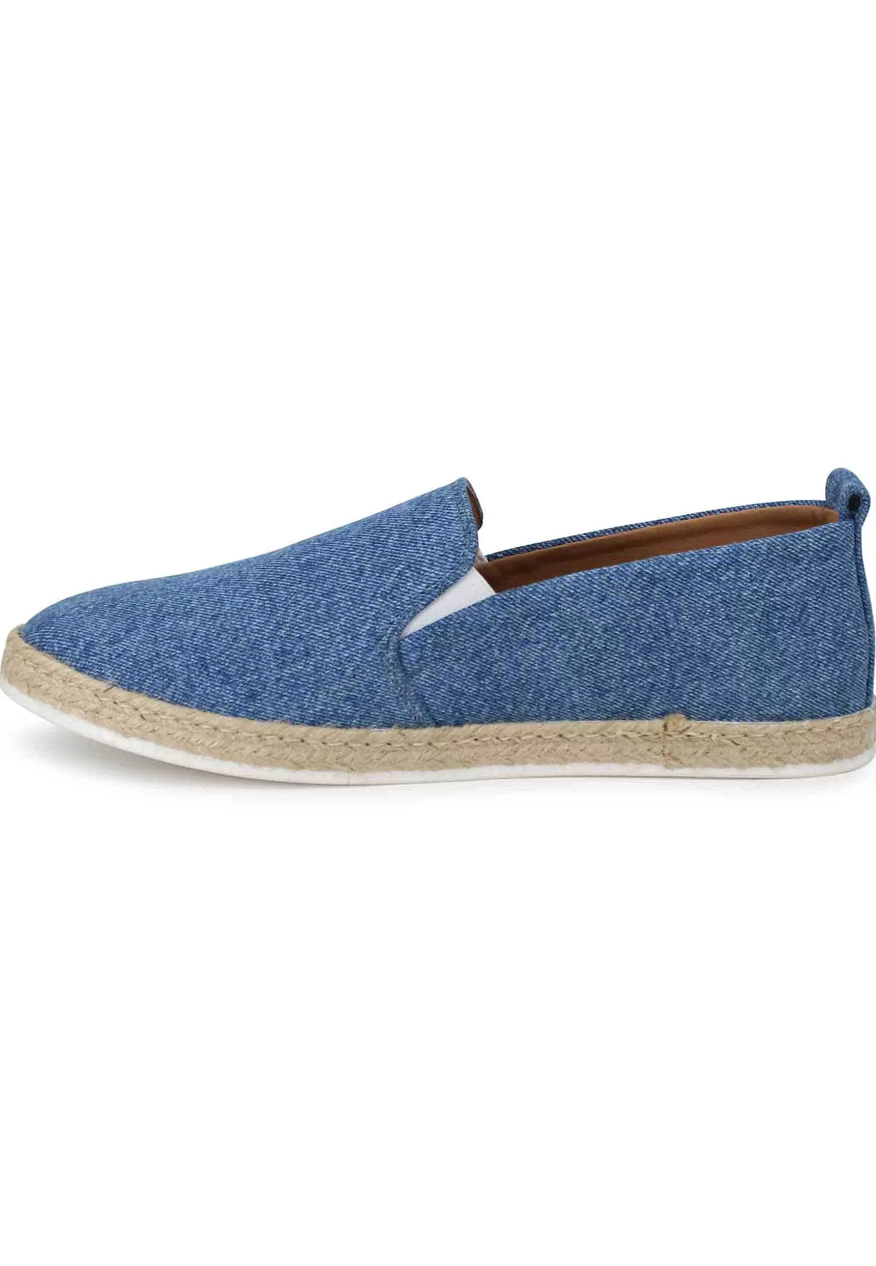 Mocassini Espadrillas Uomo In Canvas Blu Denim** Fashion