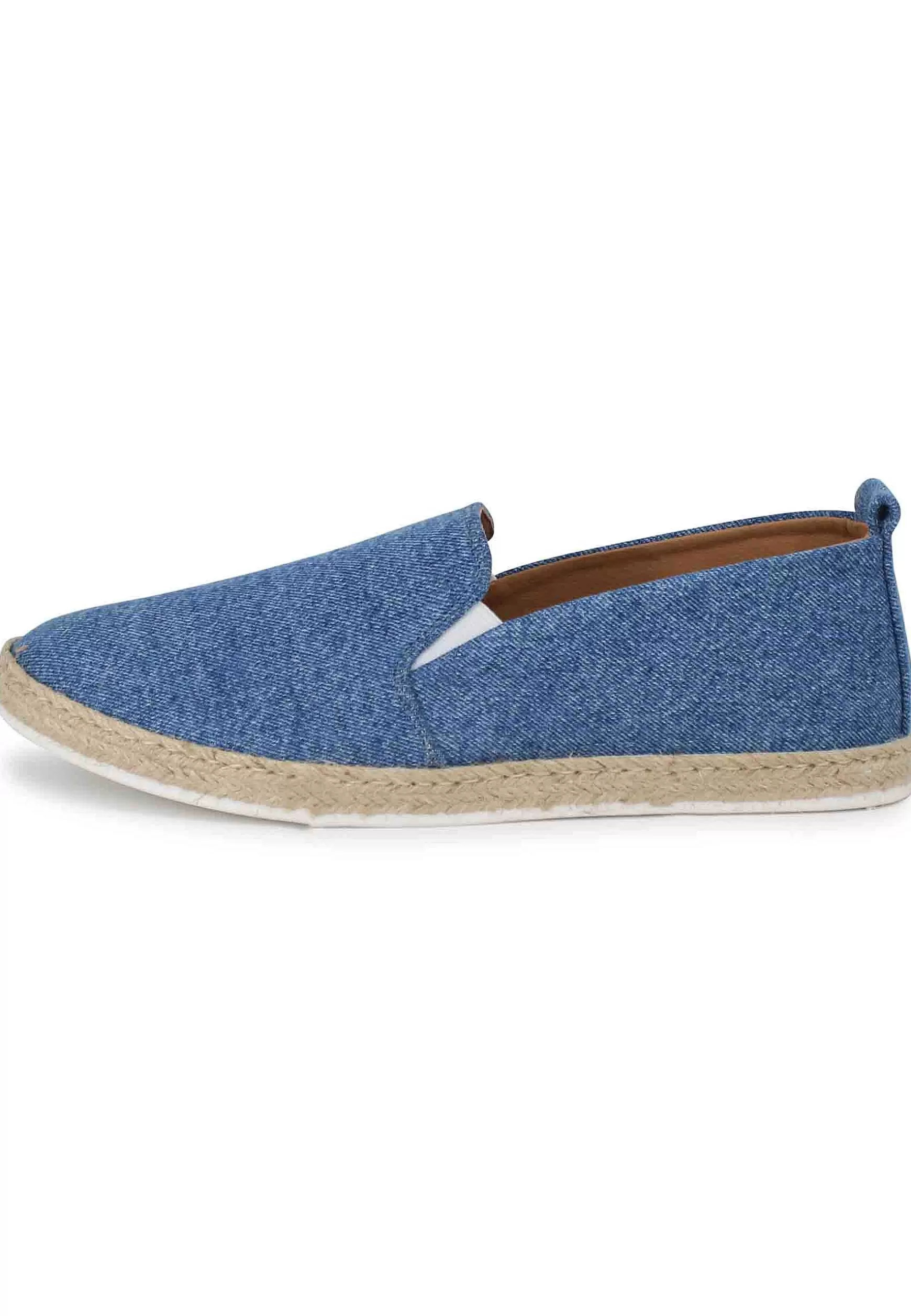 Mocassini Espadrillas Uomo In Canvas Blu Denim** Fashion