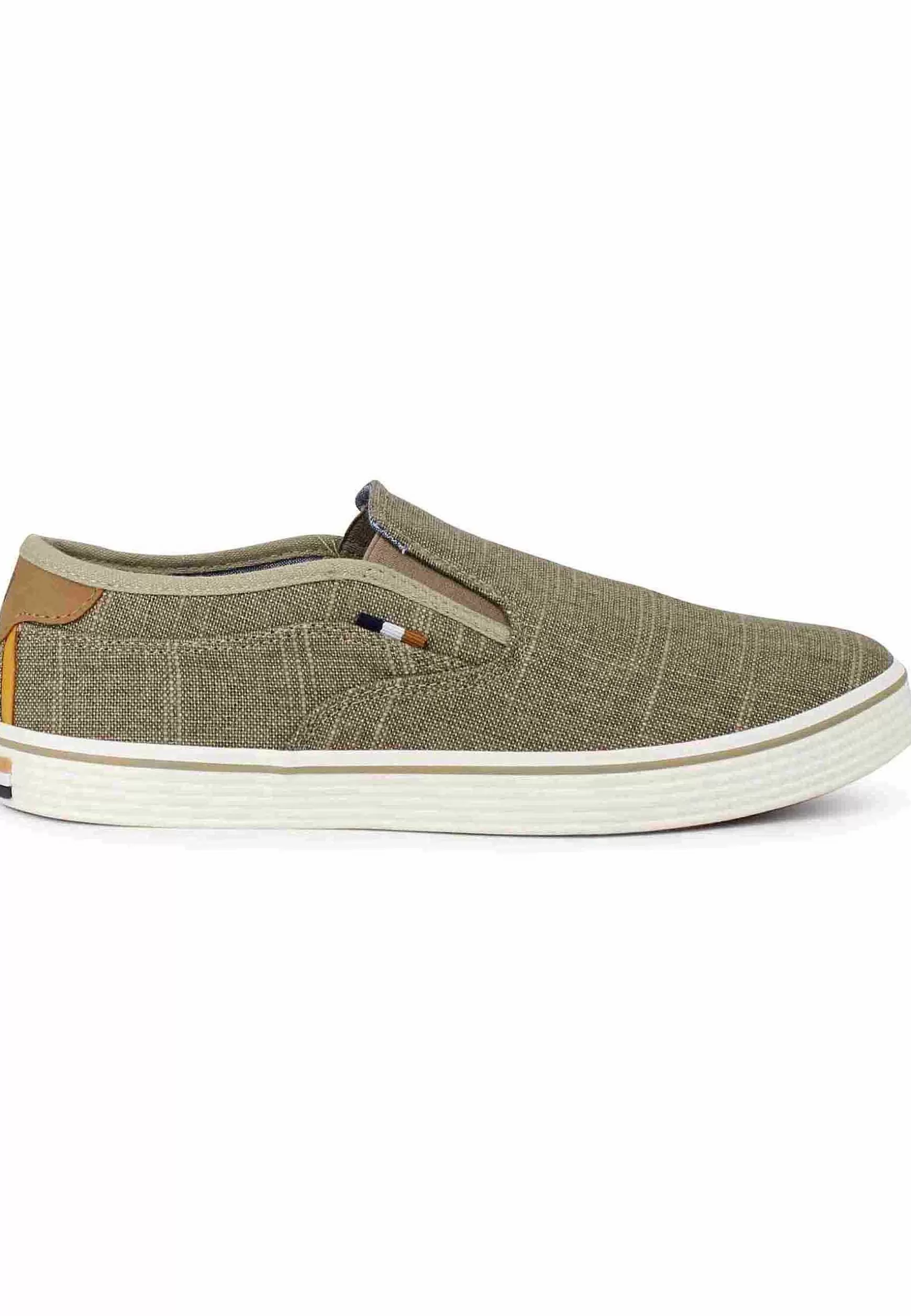Mocassini Uomo Calypso Slip On In Tessuto Beige Con Suola In Gomma*Wrangler Best Sale