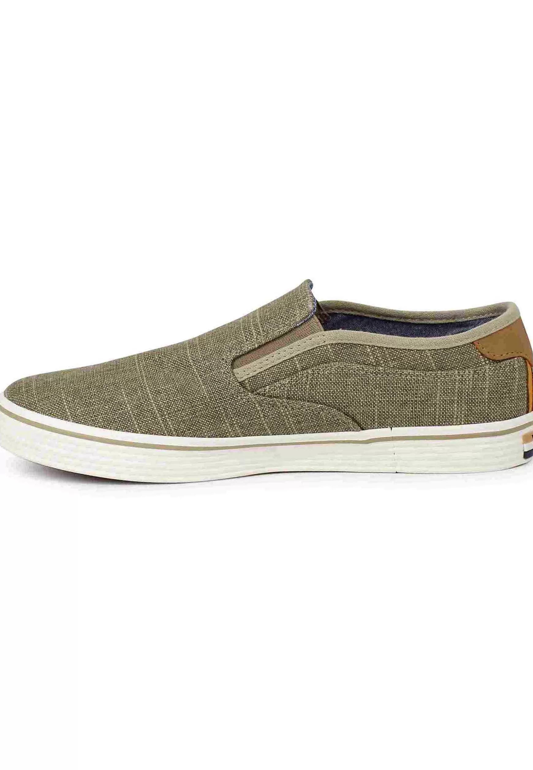Mocassini Uomo Calypso Slip On In Tessuto Beige Con Suola In Gomma*Wrangler Best Sale