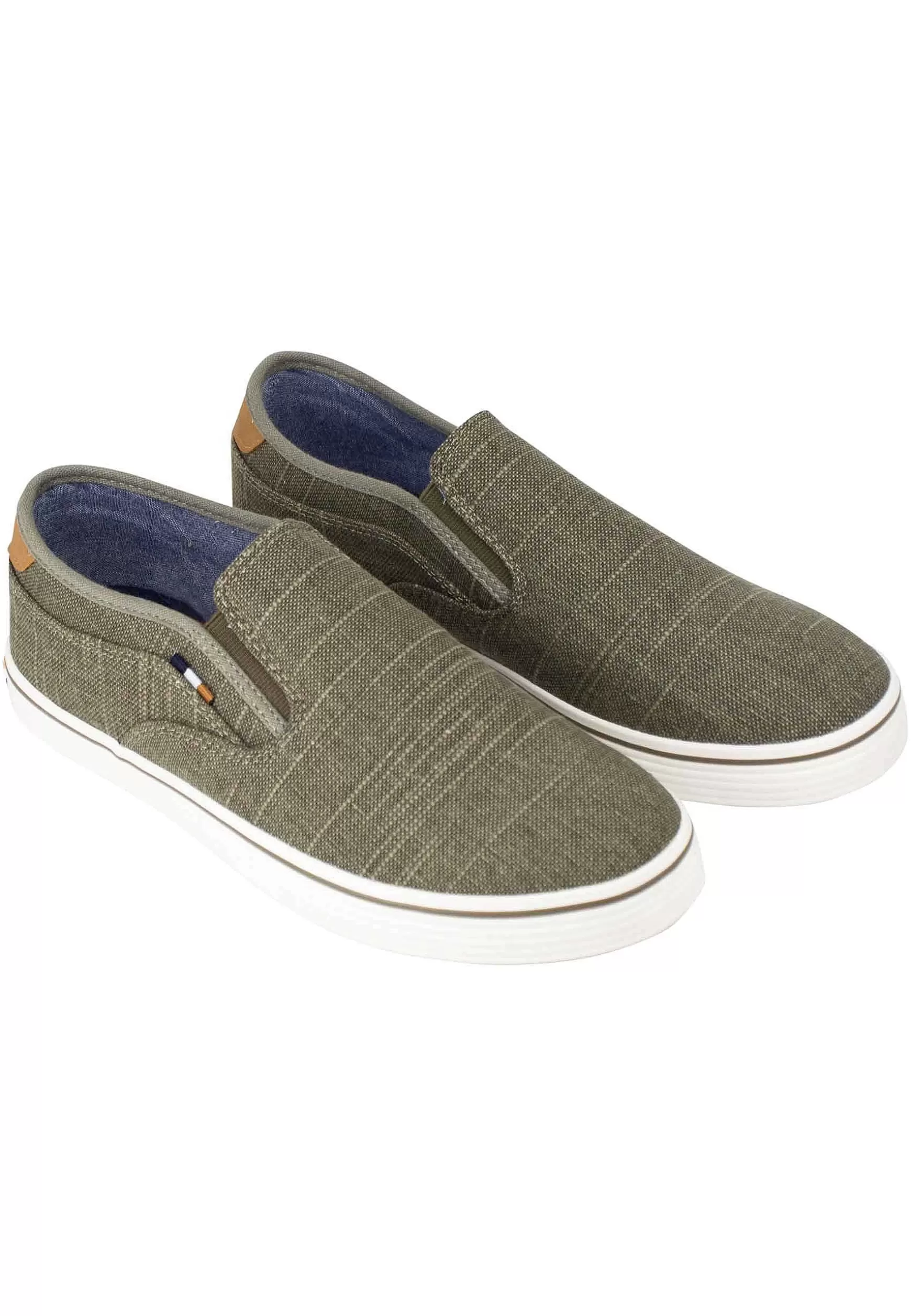 Mocassini Uomo Calypso Slip On In Tessuto Verde Con Suola In Gomma*Wrangler Clearance