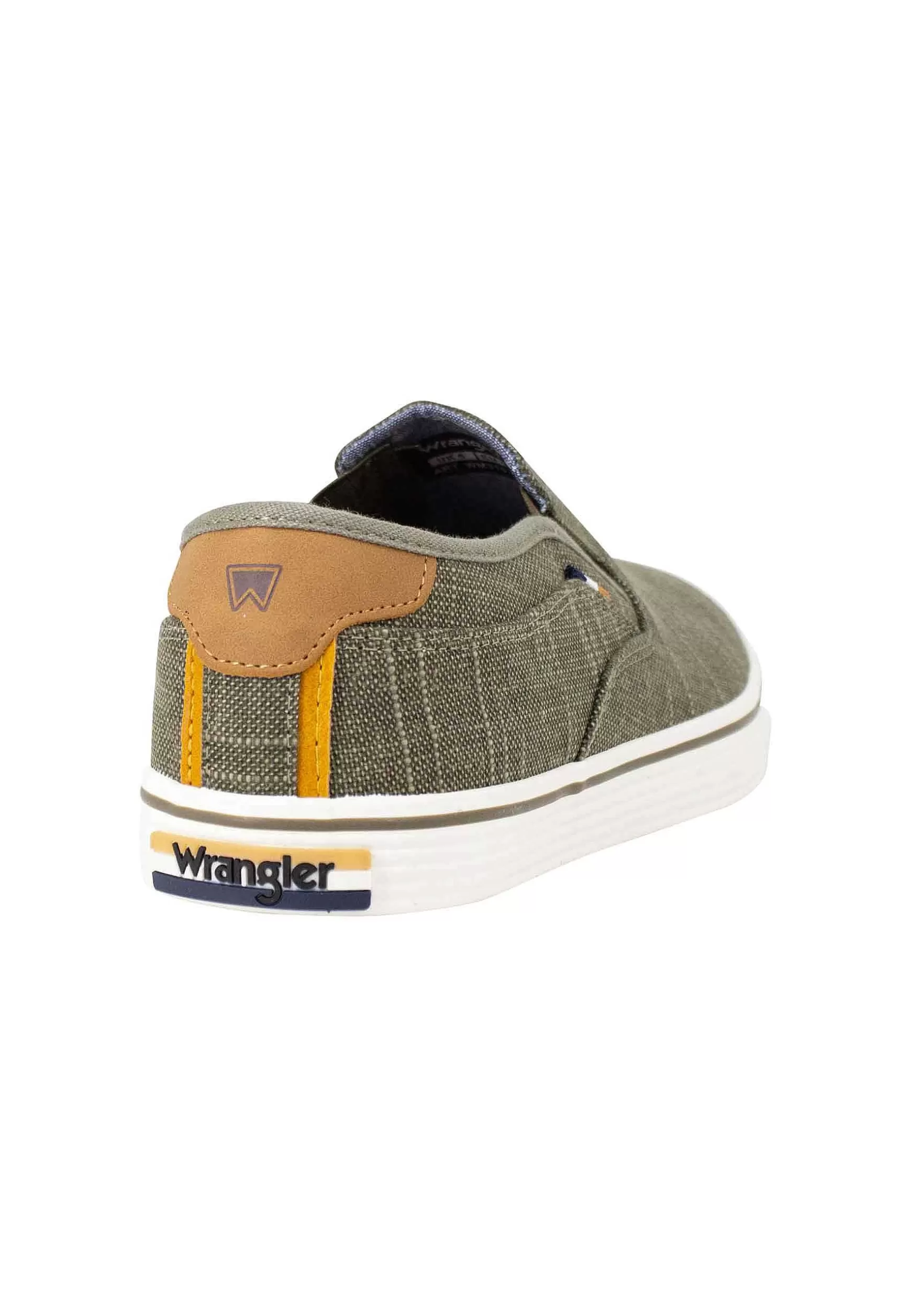 Mocassini Uomo Calypso Slip On In Tessuto Verde Con Suola In Gomma*Wrangler Clearance