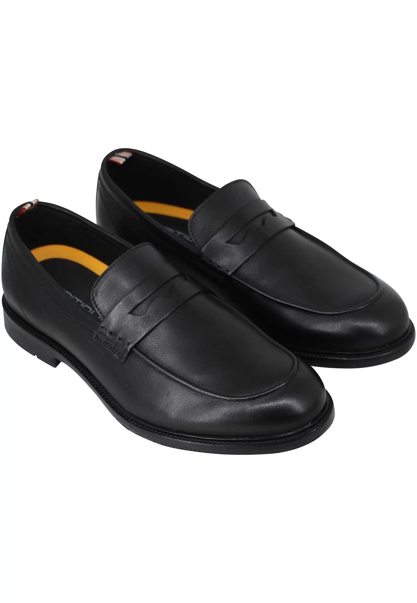 Mocassini Uomo Caye In Pelle Nera Con Suola In Cuoio E Gomma*Ambitious Flash Sale