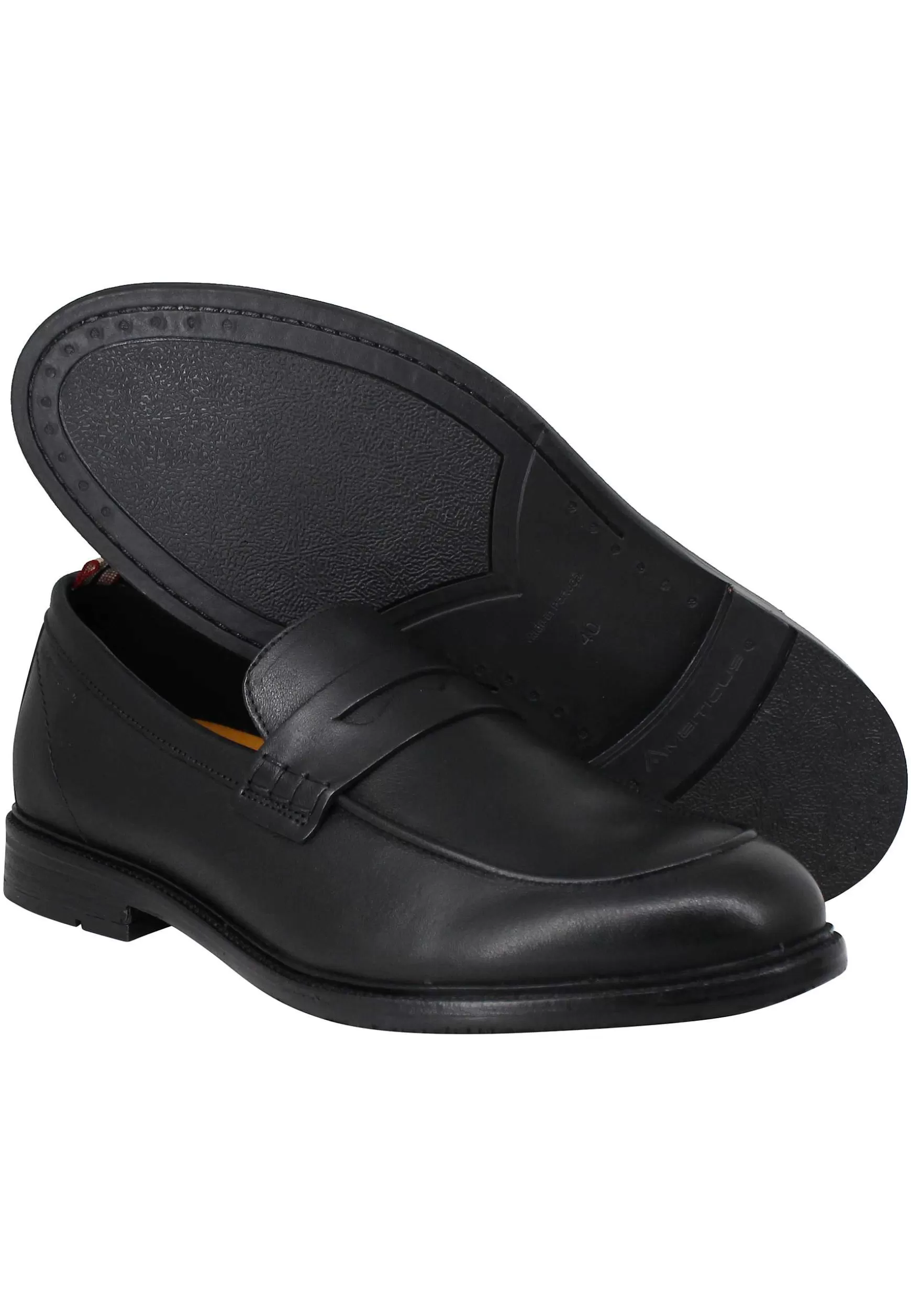 Mocassini Uomo Caye In Pelle Nera Con Suola In Cuoio E Gomma*Ambitious Flash Sale