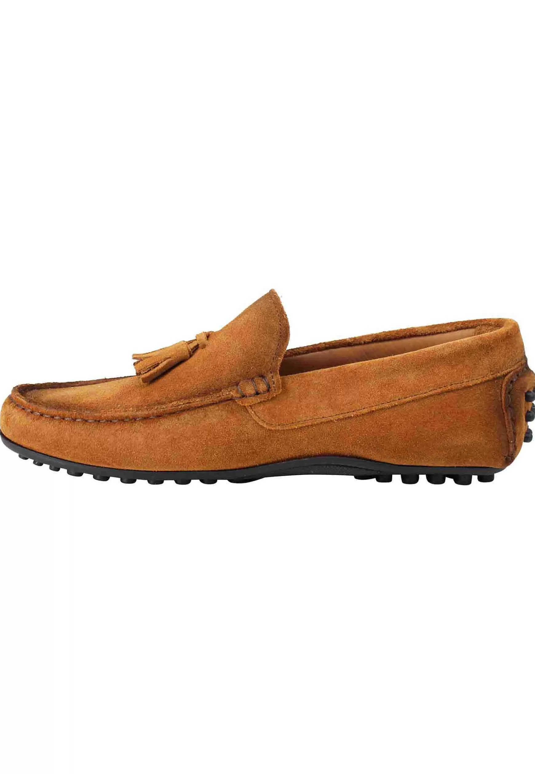 Mocassini Uomo In Camoscio Ingrassato Cuoio Con Suola In Gomma** Discount