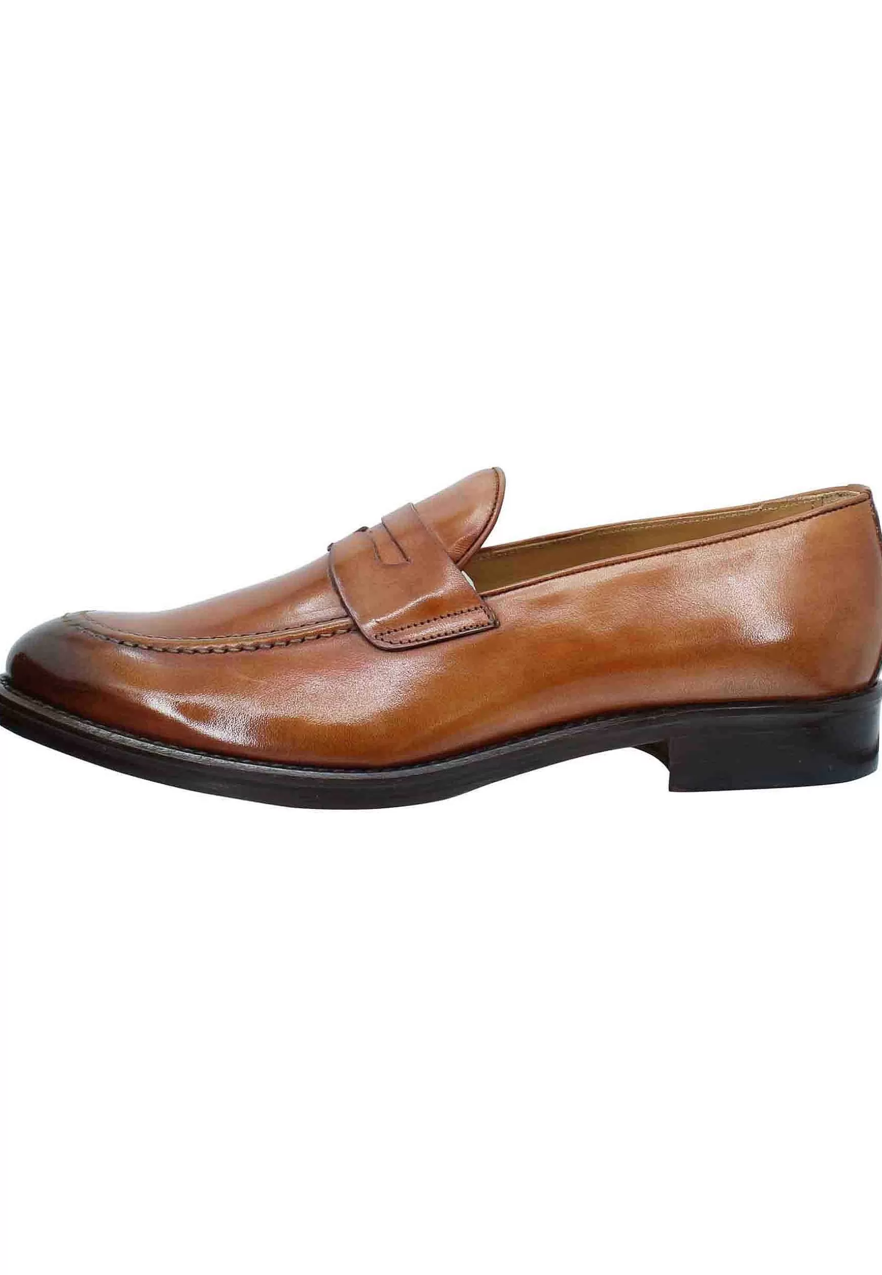Mocassini Uomo In Pelle Cuoio Con Punta Affusolata E Suola In Cuoio** Cheap