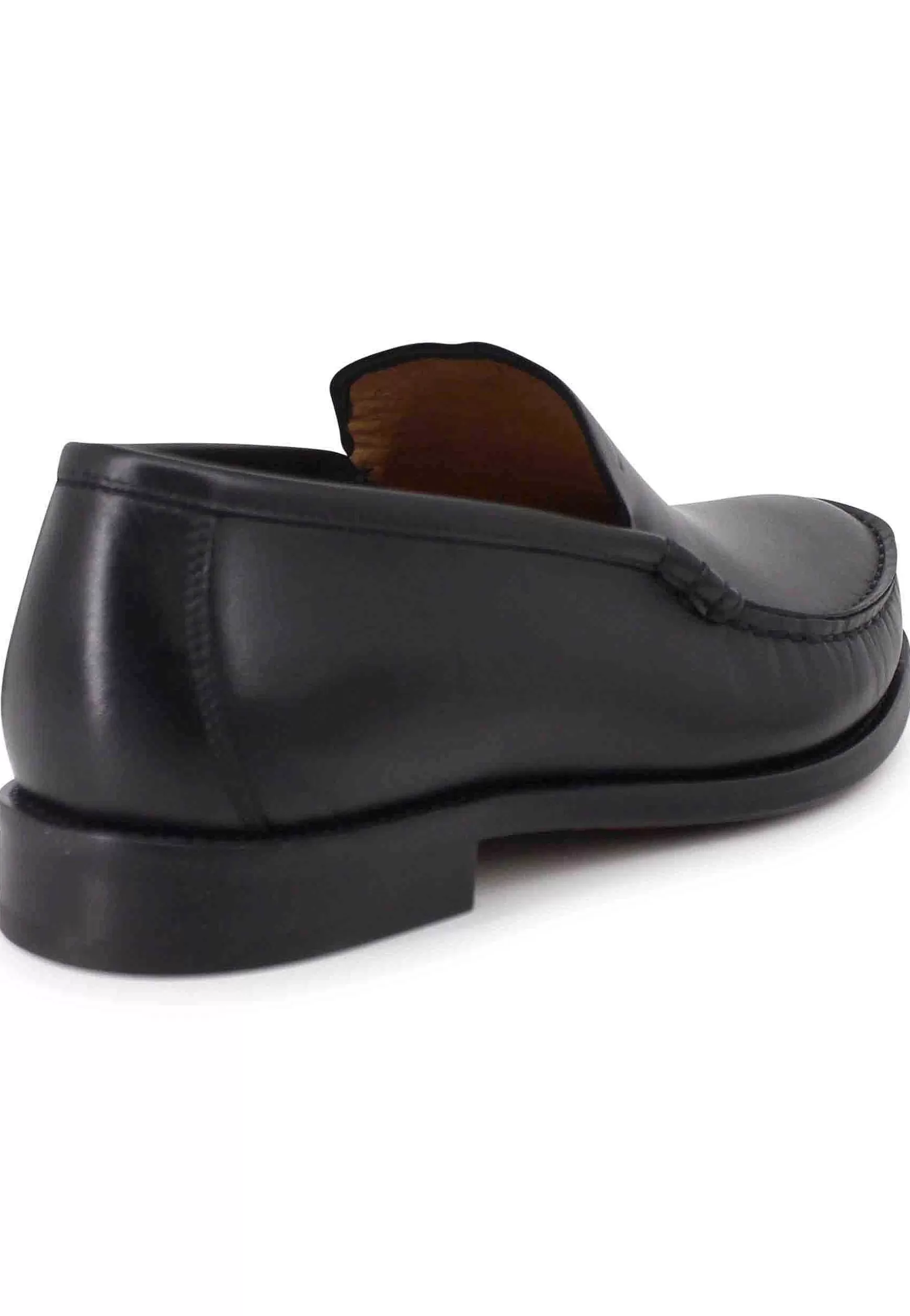 Mocassini Uomo In Pelle Nera Con Patta Liscia E Suola In Cuoio Cucita*Florsheim Cheap