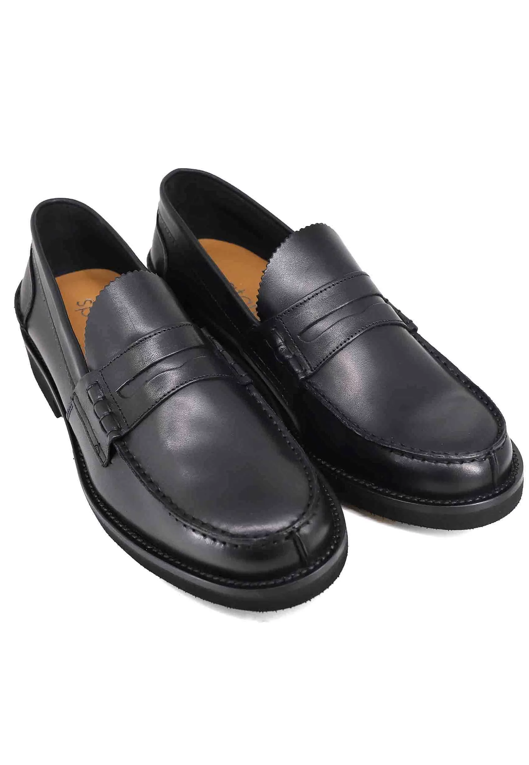 Mocassini Uomo In Pelle Nera Con Suola In Gomma Extra Light** Store