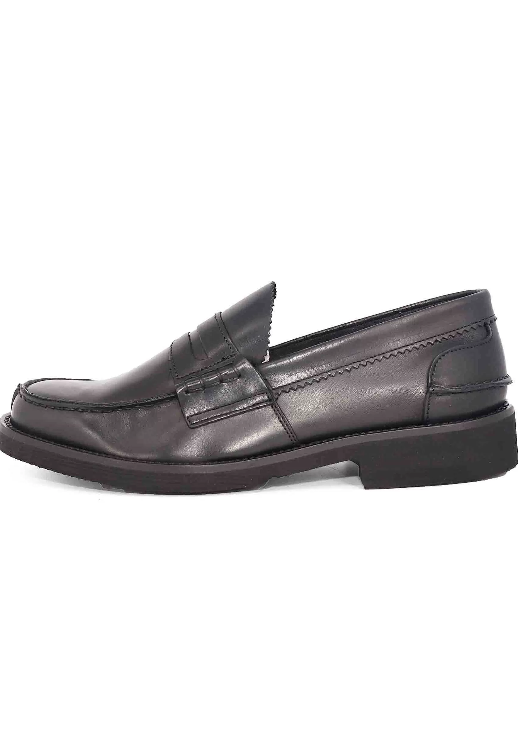 Mocassini Uomo In Pelle Nera Con Suola In Gomma Extra Light** Store