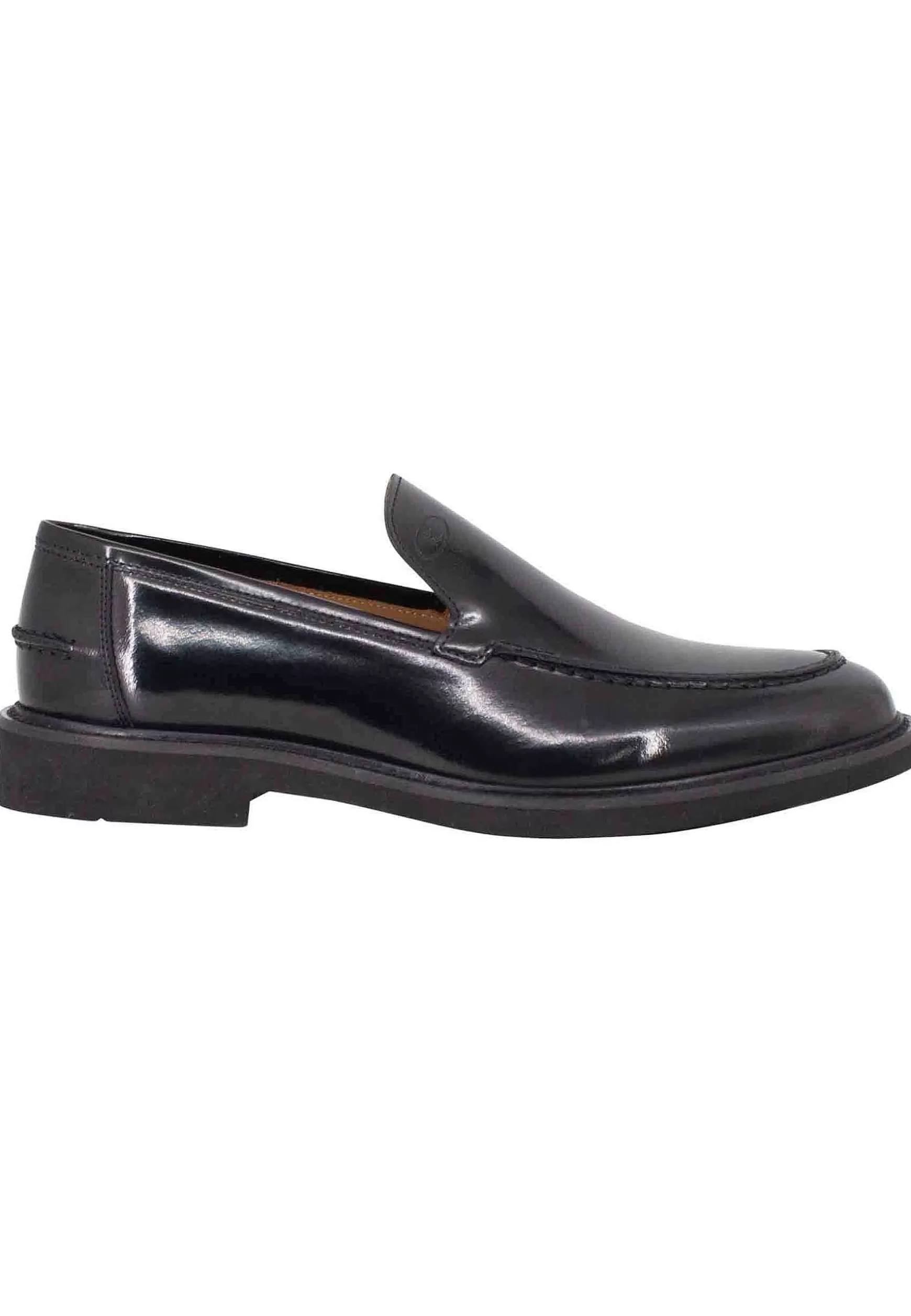 Mocassini Uomo In Pelle Nera Lucida Con Suola In Gomma Ultra Light*Rogal Flash Sale