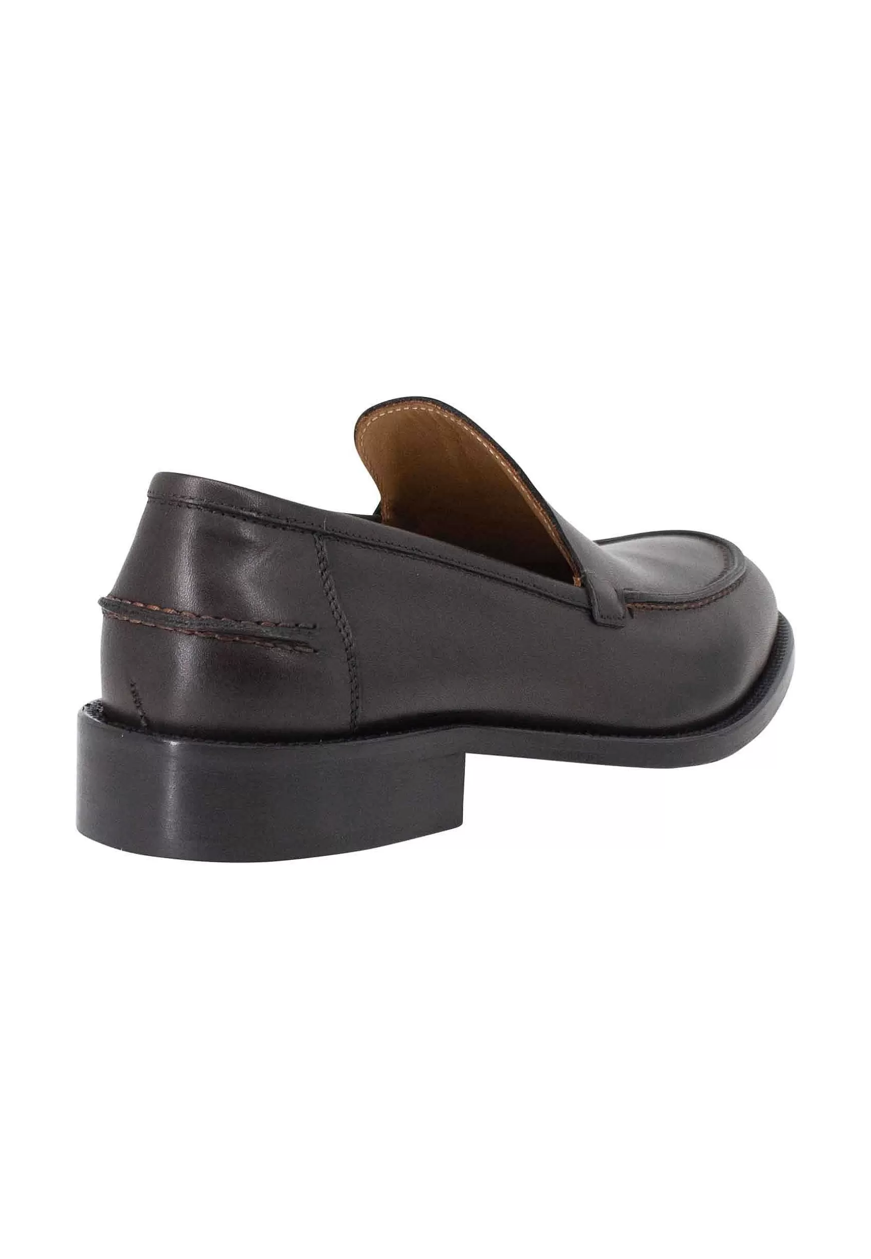 Mocassini Uomo In Pelle Opaca Testa Di Moro Con Suola In Cuoio Cucita*Rogal Best Sale