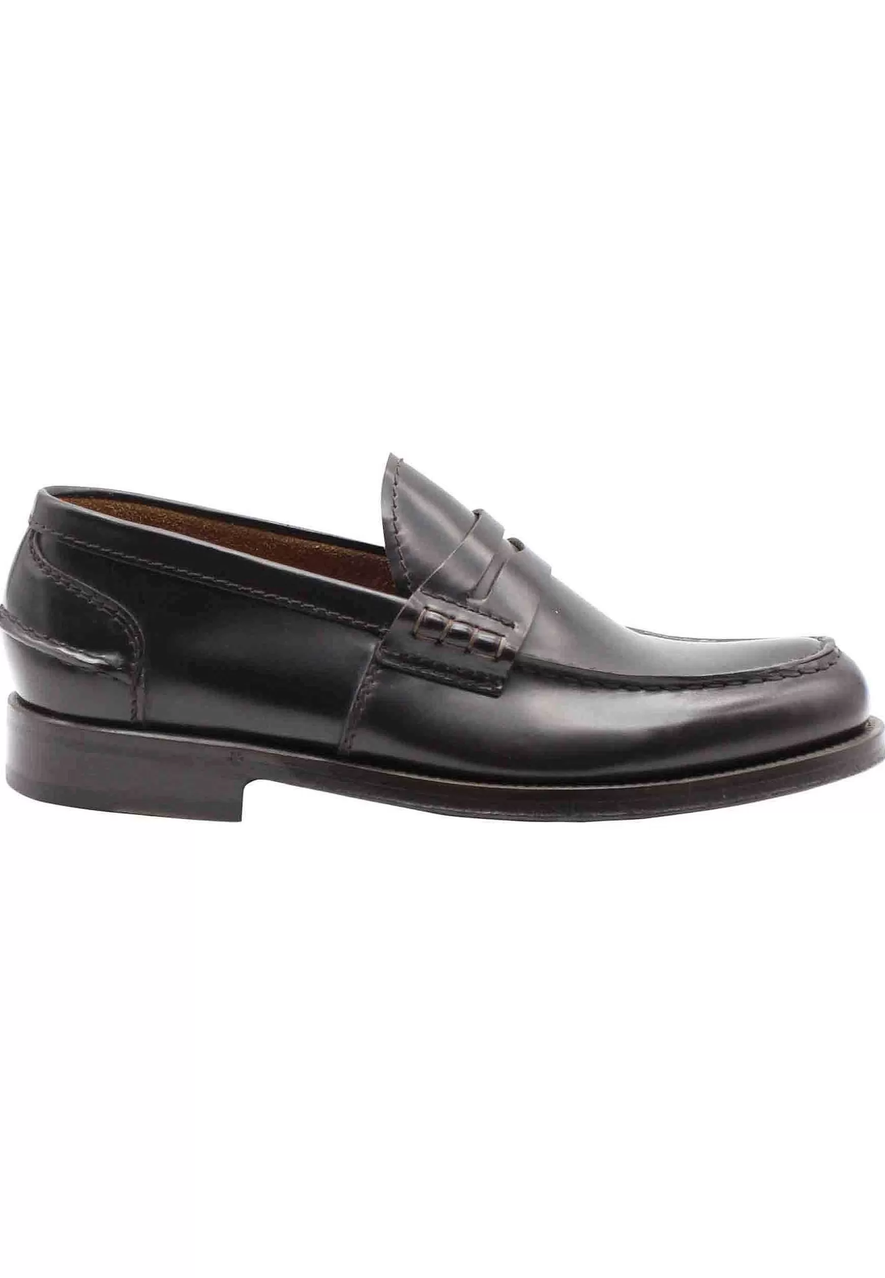 Mocassini Uomo In Pelle Testa Di Moro Con Suola Cucita*Green George Sale