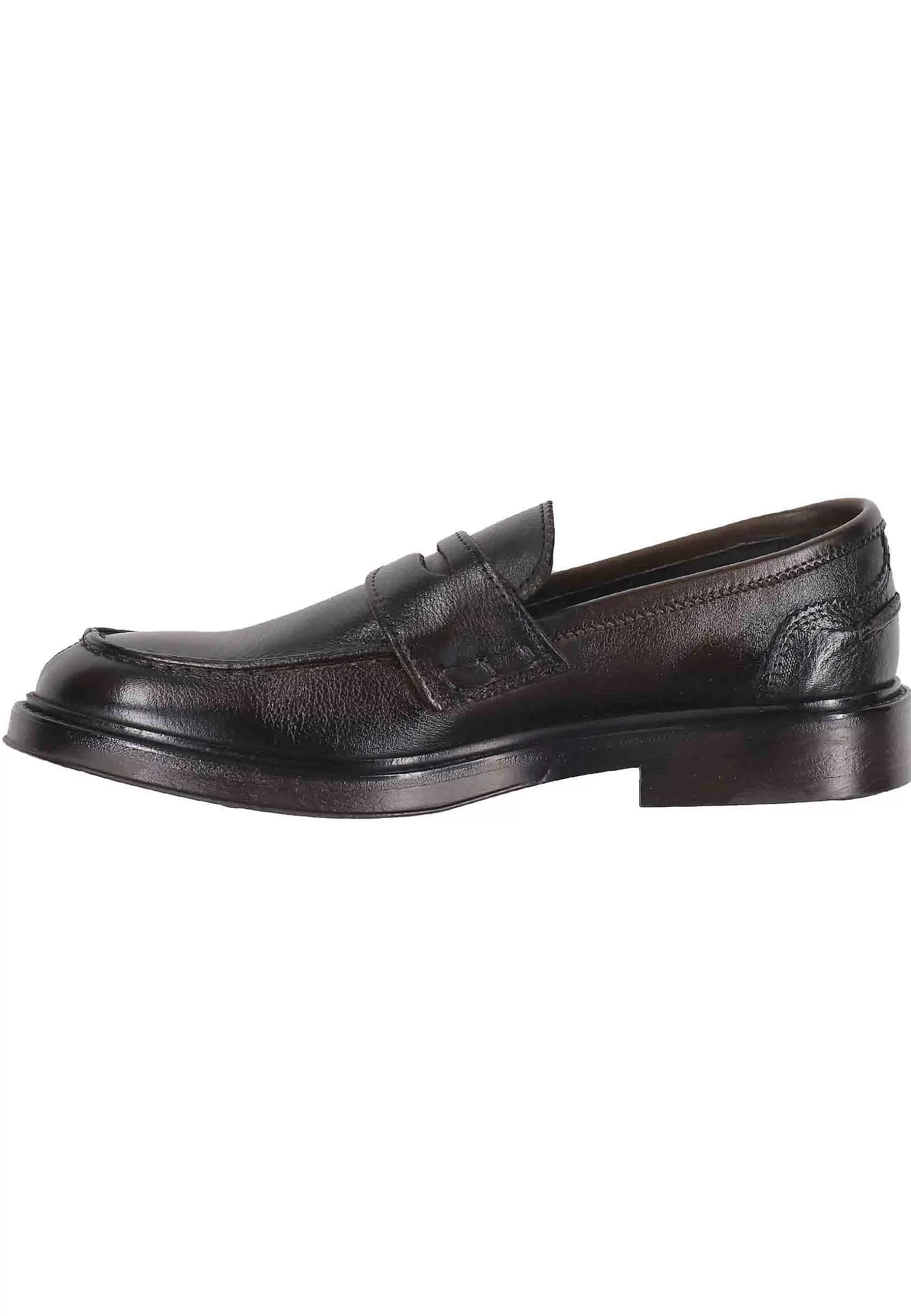 Mocassini Uomo In Pelle Testa Di Moro Con Suola In Gomma** Cheap
