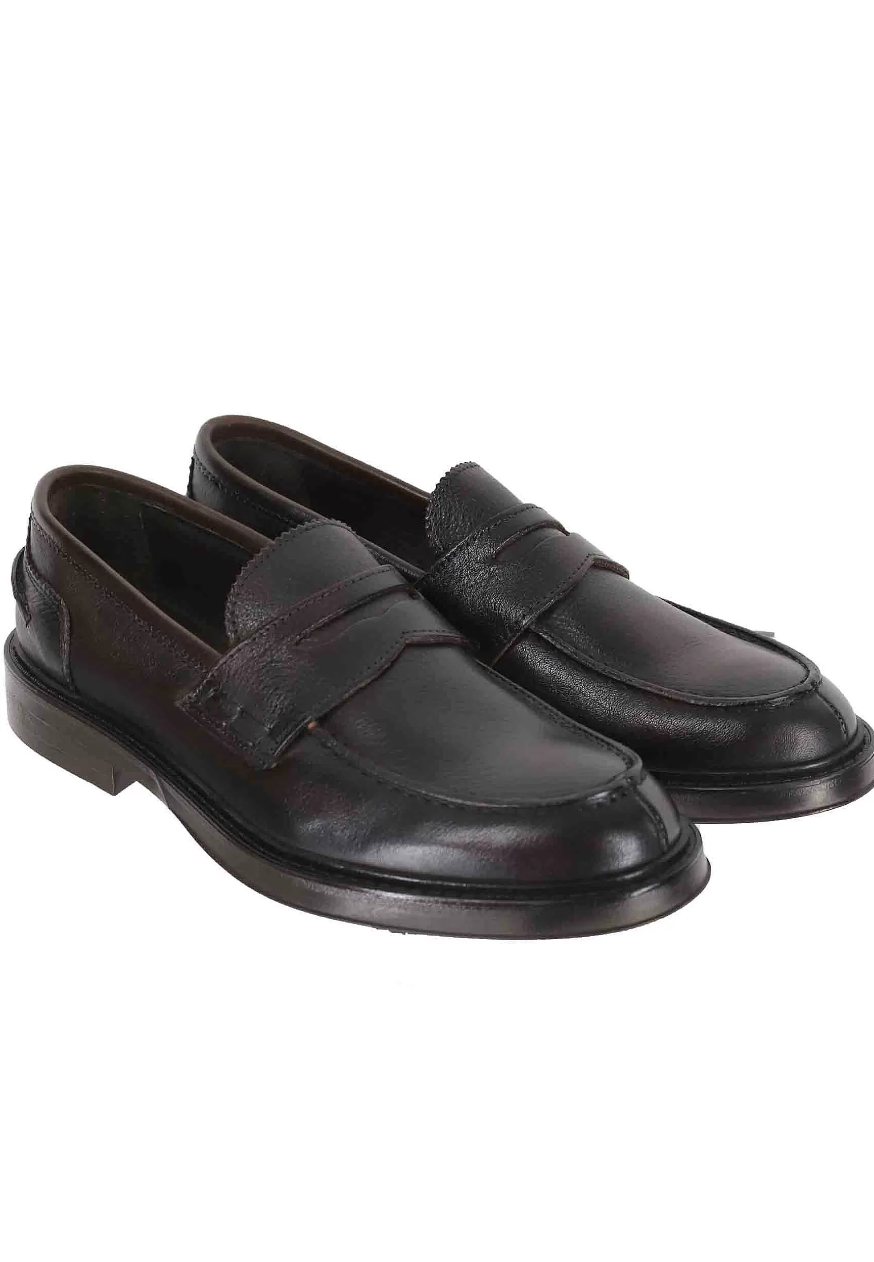 Mocassini Uomo In Pelle Testa Di Moro Con Suola In Gomma** Cheap