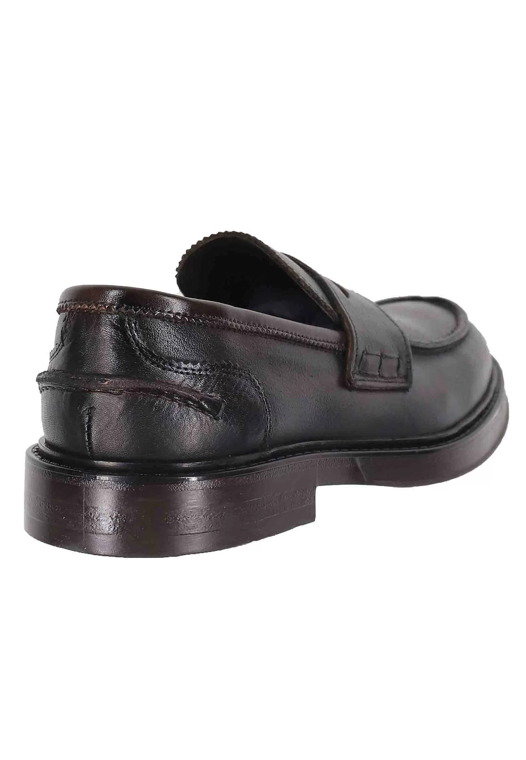 Mocassini Uomo In Pelle Testa Di Moro Con Suola In Gomma** Cheap
