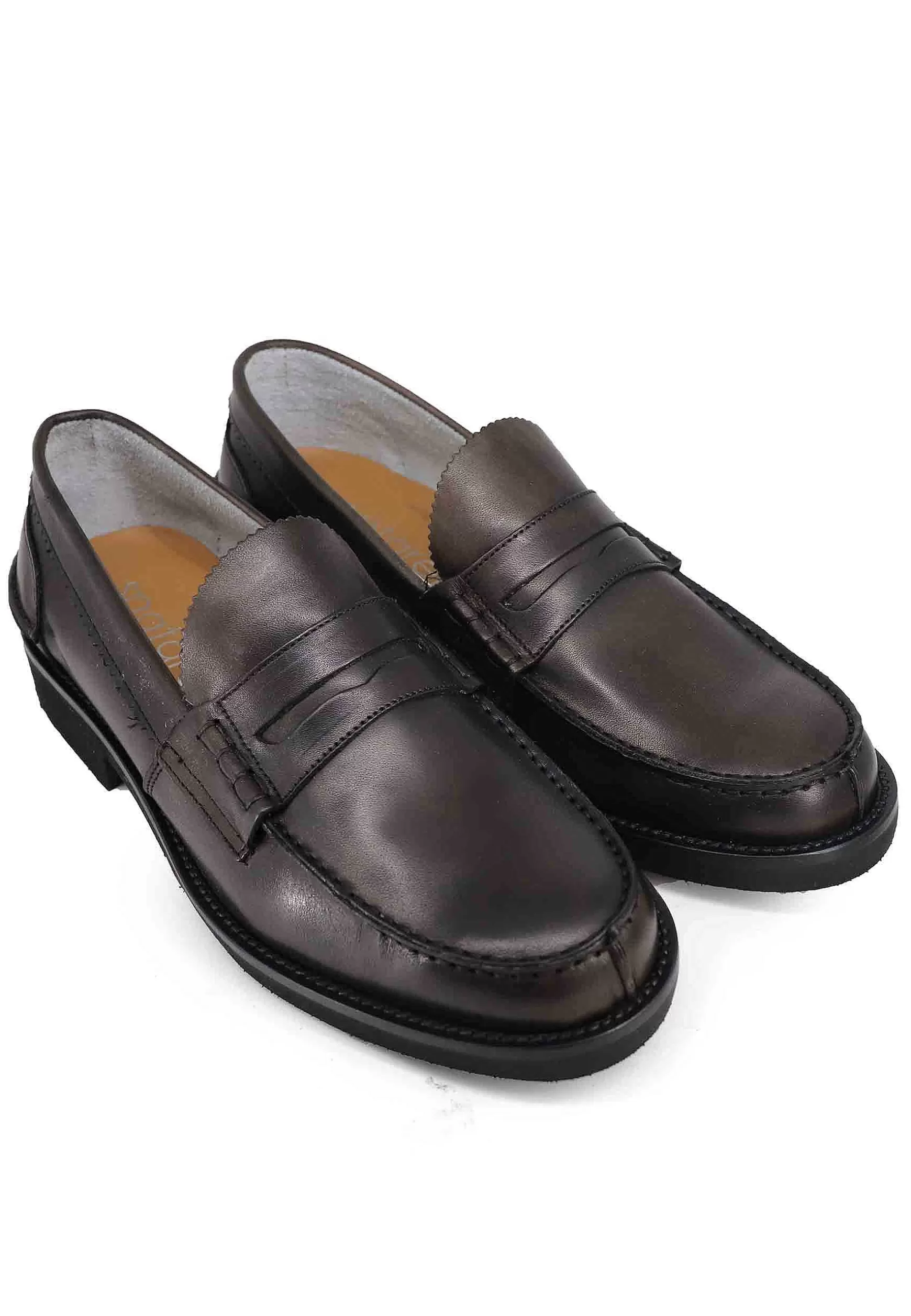 Mocassini Uomo In Pelle Testa Di Moro Con Suola In Gomma Extra Light** Flash Sale