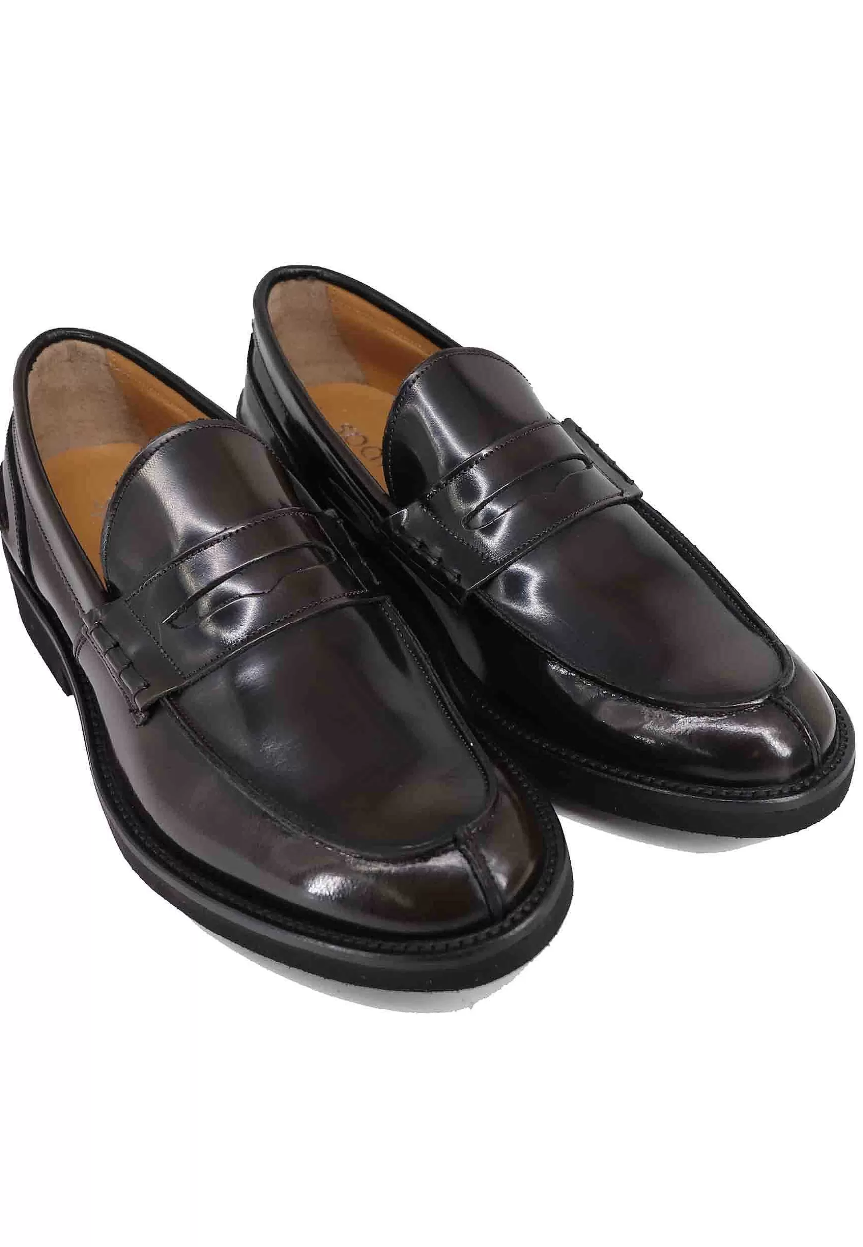 Mocassini Uomo In Pelle Testa Di Moro Con Suola In Gomma Ultra Light** Cheap