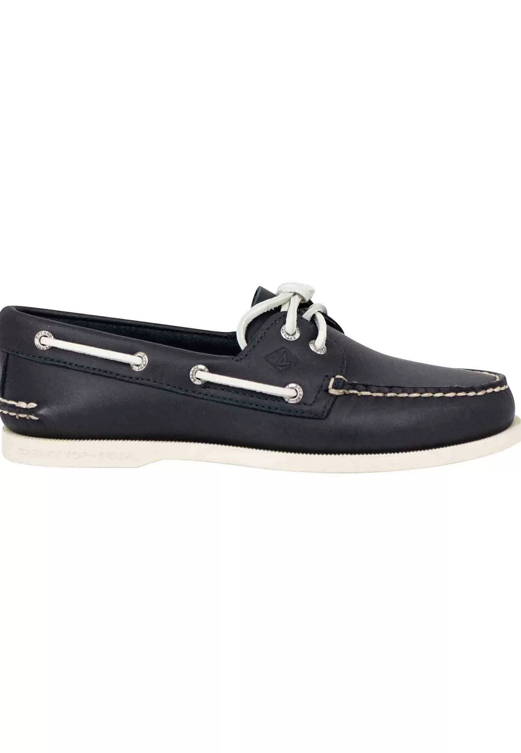 Mocassini Uomo Top Sider In Pelle Blu Con Lacci In Pelle E Suola In Gomma Bianca*Sperry Top Sider Store