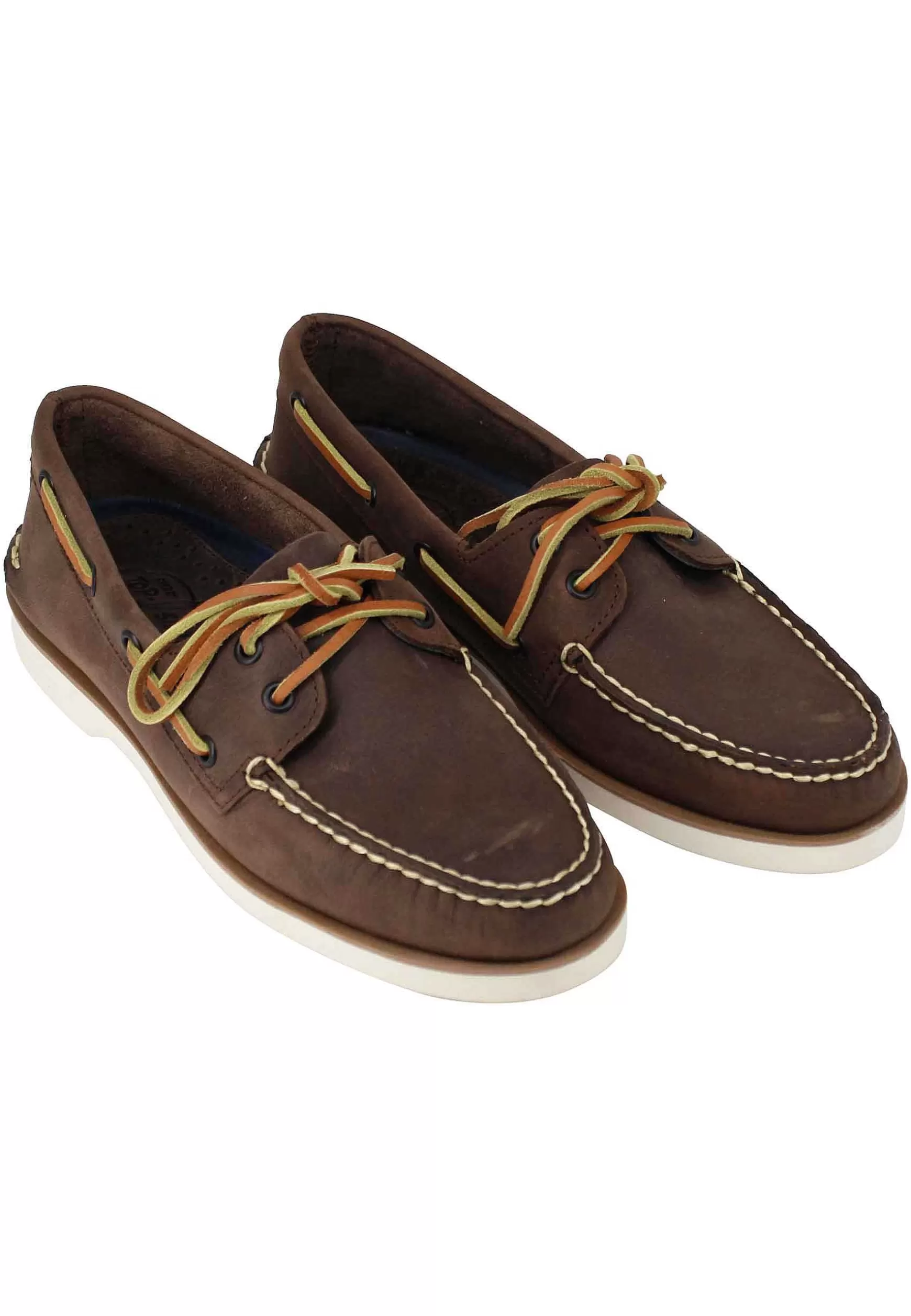 Mocassini Uomo Top Sider In Pelle Cuoio Con Lacci In Pelle E Suola In Gomma*Sperry Top Sider Sale