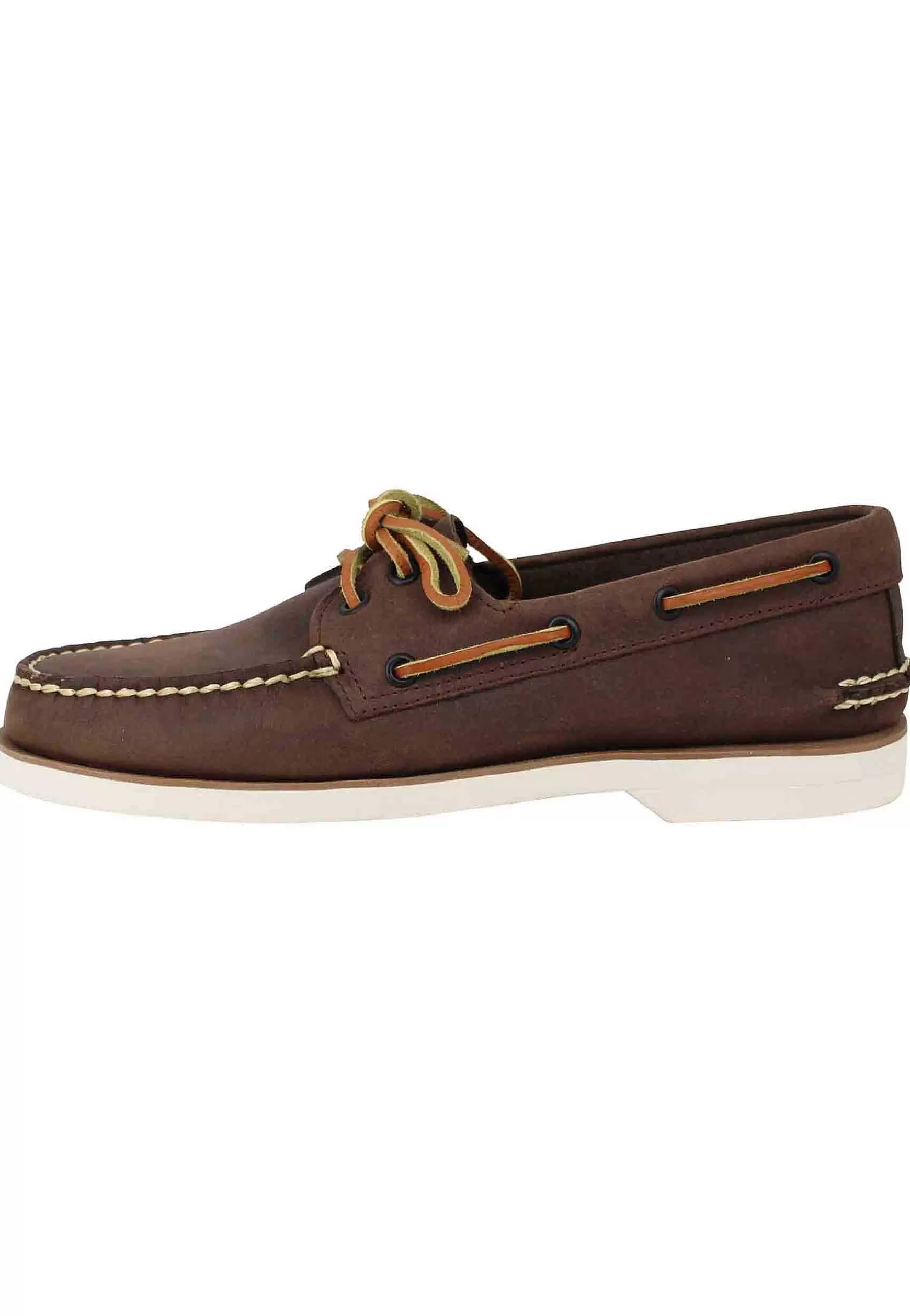 Mocassini Uomo Top Sider In Pelle Cuoio Con Lacci In Pelle E Suola In Gomma*Sperry Top Sider Sale