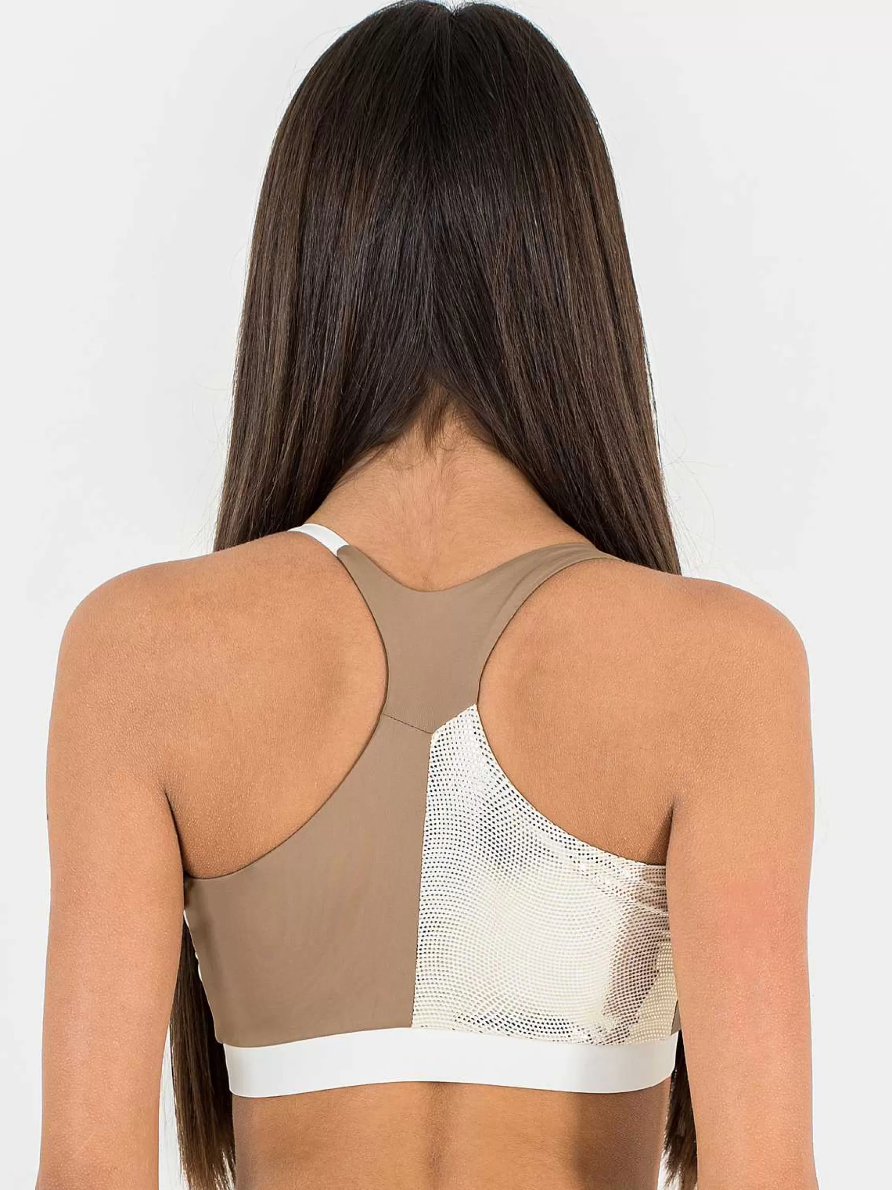 Nika Top Bambina Nika Vulcanika Pole Dance In Lycra Beige E Laminato Oro*Invertika Discount